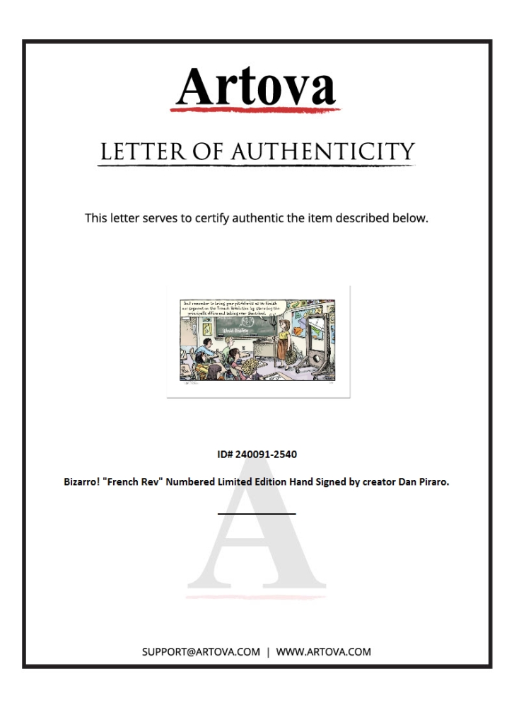 Bizarro "French Rev" LE 8x15 Giclee on Paper by Dan Piraro (Artova) at PristineAuction.com Bizarro "French Rev" LE 8x15 Giclee on Paper by Dan Piraro (Artova) at PristineAuction.com