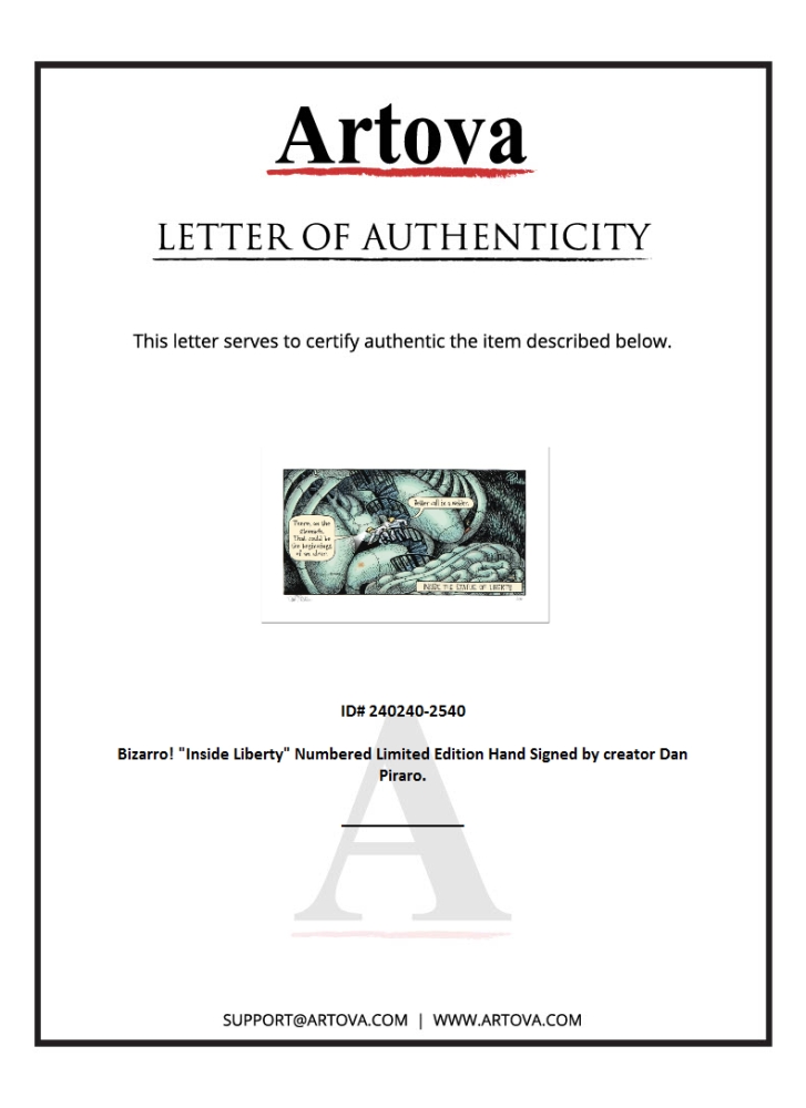 Bizarro "Inside Liberty" LE 8x15 Giclee on Paper by Dan Piraro (Artova) at PristineAuction.com Bizarro "Inside Liberty" LE 8x15 Giclee on Paper by Dan Piraro (Artova) at PristineAuction.com