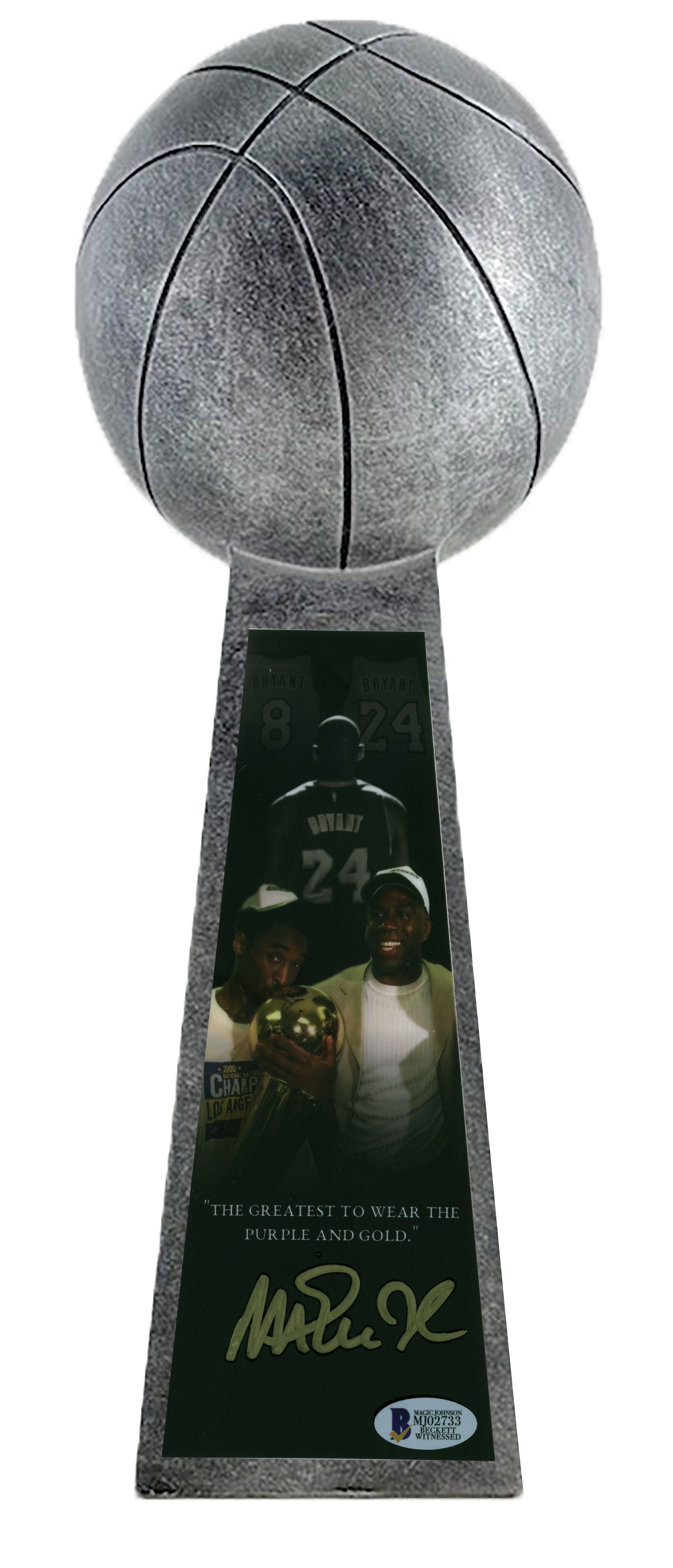 Magic Johnson Signed Lakers 14” Championship Basketball Trophy (Beckett COA) at PristineAuction.com Magic Johnson Signed Lakers 14” Championship Basketball Trophy (Beckett COA) at PristineAuction.com