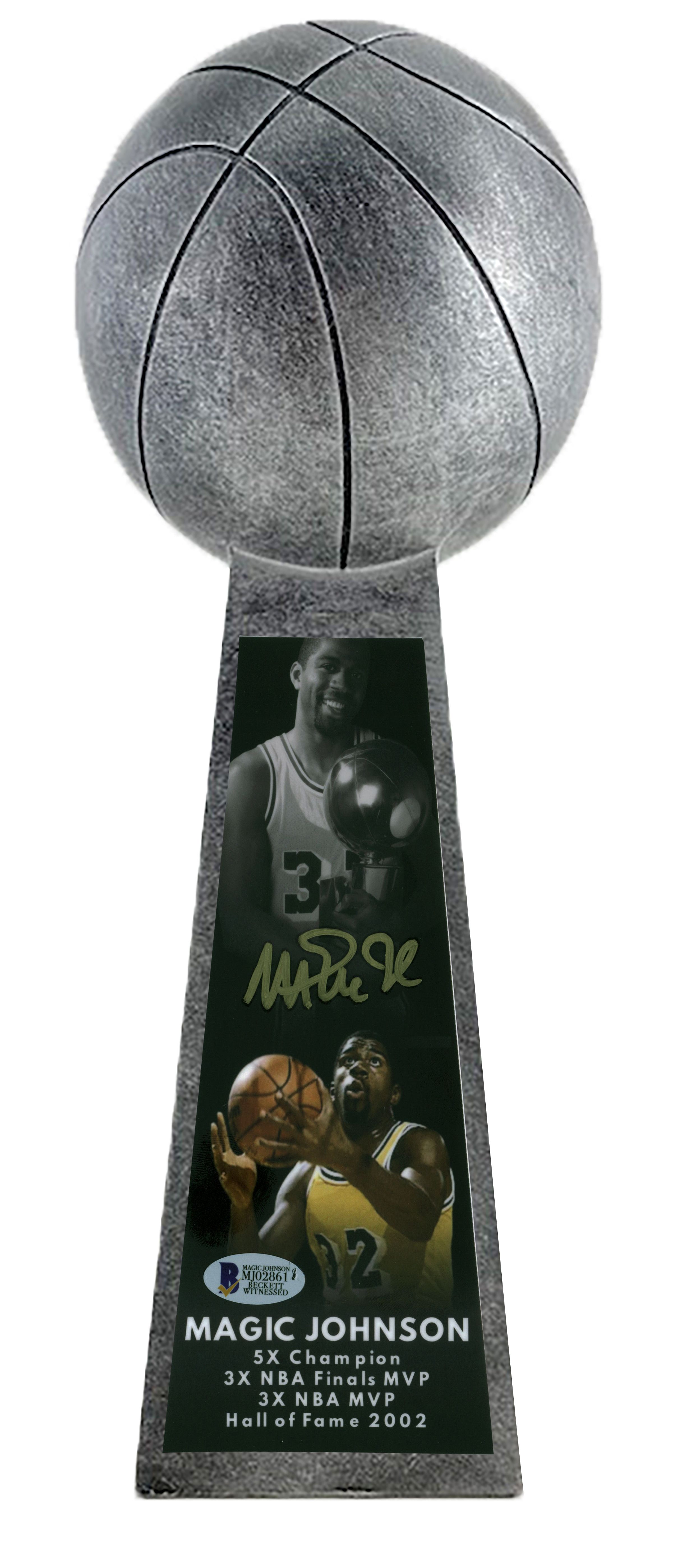 Magic Johnson Signed Lakers 14” Championship Basketball Trophy (Beckett COA) at PristineAuction.com Magic Johnson Signed Lakers 14” Championship Basketball Trophy (Beckett COA) at PristineAuction.com