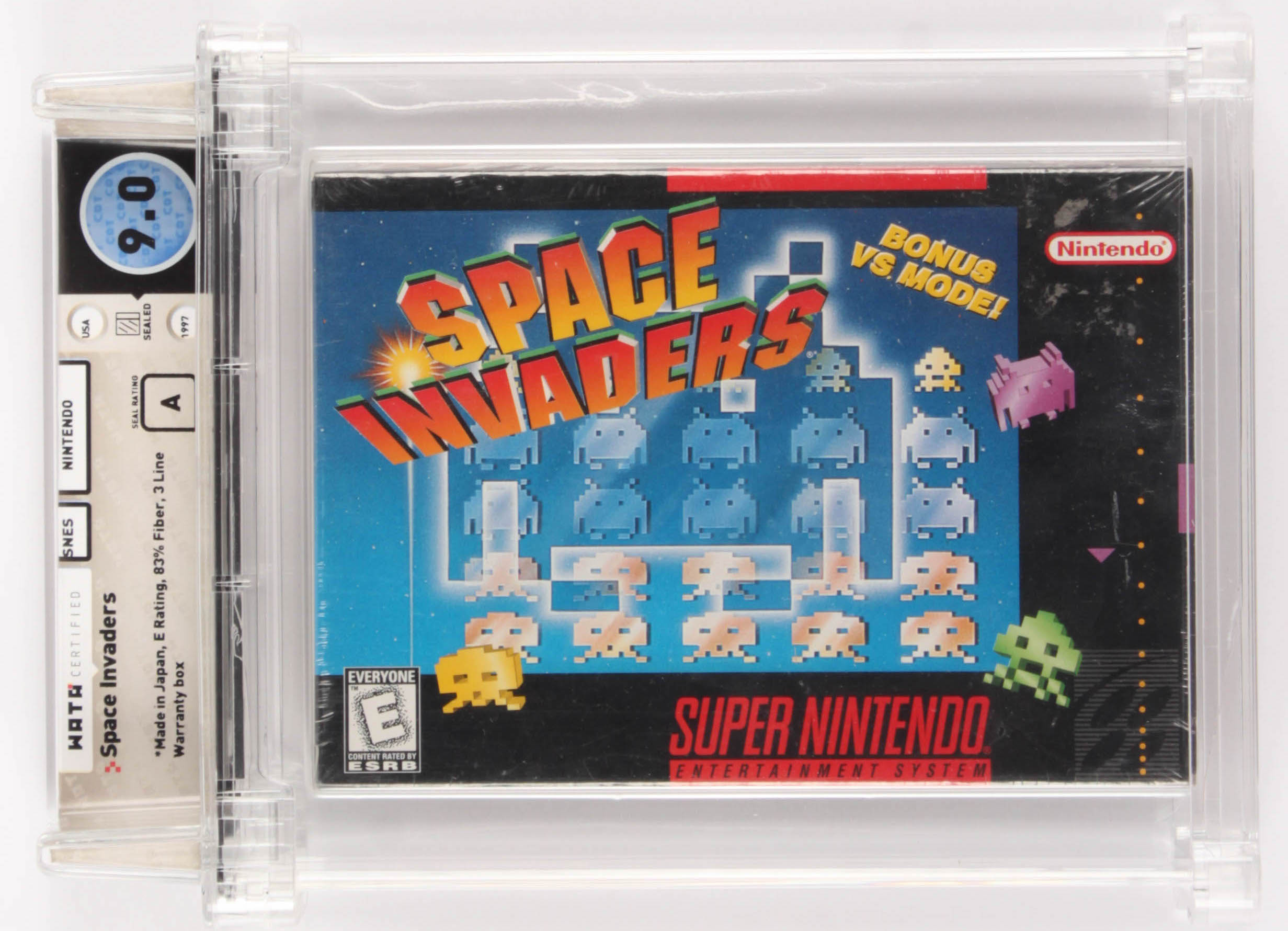 1997 "Space Invaders" Super Nintendo Video Game (Wata Certified 9.0) at PristineAuction.com 1997 "Space Invaders" Super Nintendo Video Game (Wata Certified 9.0) at PristineAuction.com