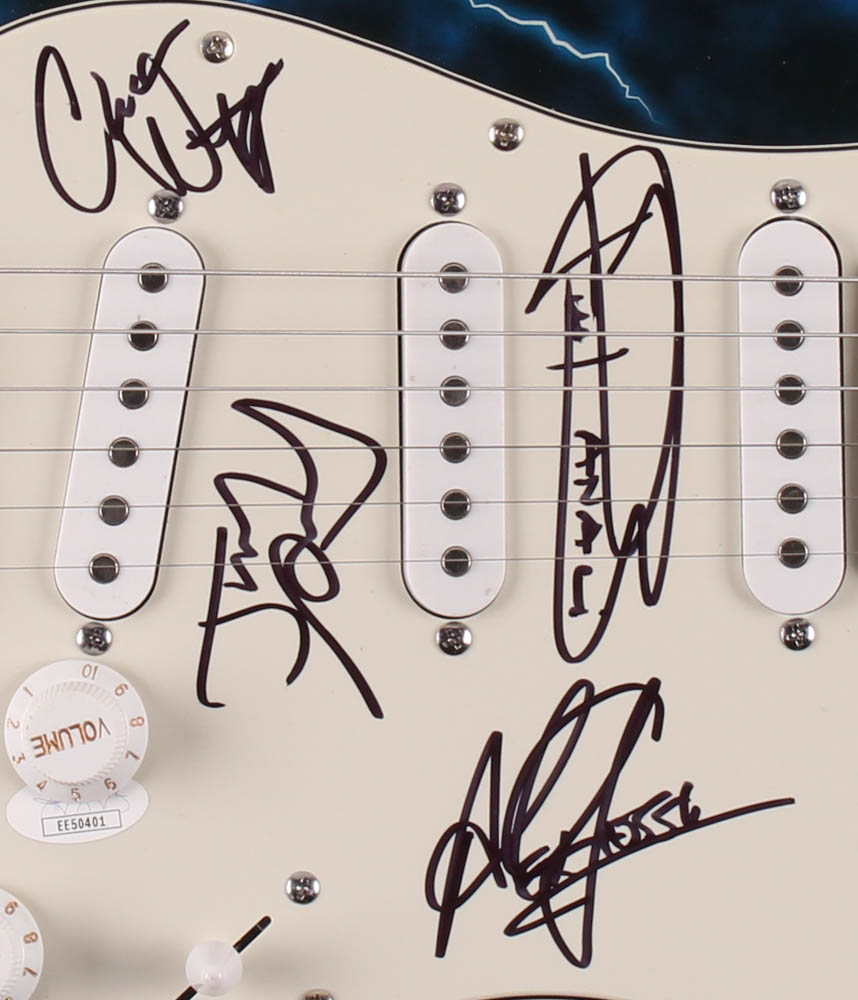 39" Electric Guitar Signed By (4) With Jizzy Pearl, Alex Grossi, Chuck Wright & Frankie Banali (JSA) at PristineAuction.com 39" Electric Guitar Signed By (4) With Jizzy Pearl, Alex Grossi, Chuck Wright & Frankie Banali (JSA) at PristineAuction.com