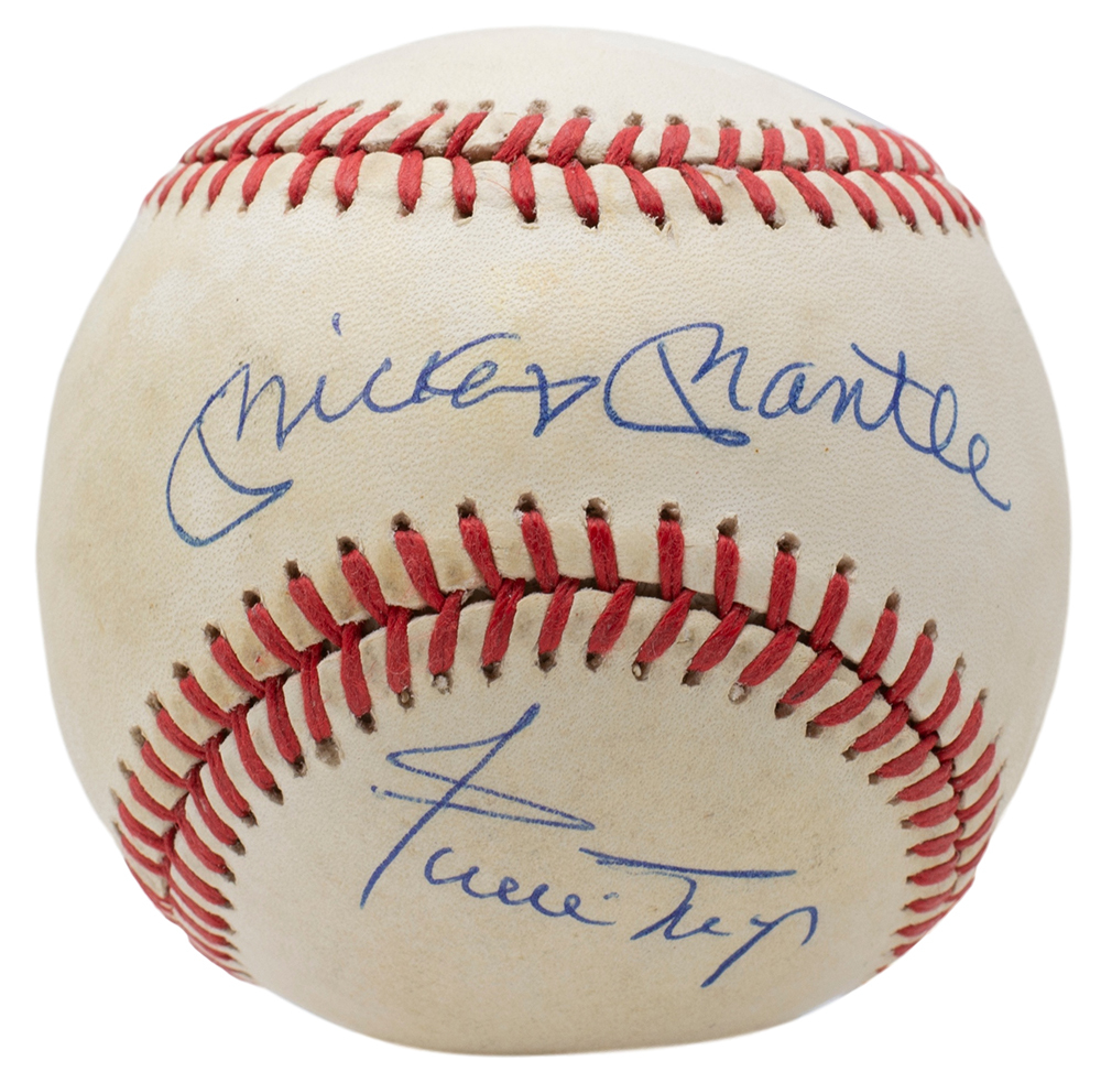 Mickey Mantle & Willie Mays Signed OAL Baseball with High-Quality Display Case (PSA LOA) at PristineAuction.com Mickey Mantle & Willie Mays Signed OAL Baseball with High-Quality Display Case (PSA LOA) at PristineAuction.com
