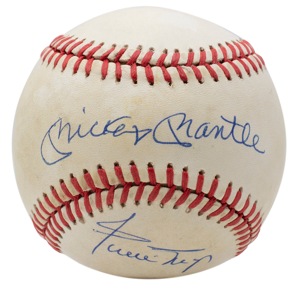 Mickey Mantle & Willie Mays Signed OAL Baseball with High-Quality Display Case (PSA LOA) at PristineAuction.com Mickey Mantle & Willie Mays Signed OAL Baseball with High-Quality Display Case (PSA LOA) at PristineAuction.com