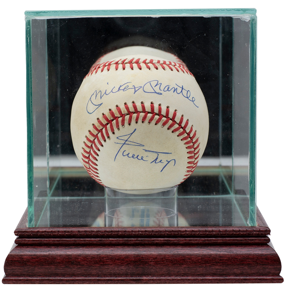 Mickey Mantle & Willie Mays Signed OAL Baseball with High-Quality Display Case (PSA LOA) at PristineAuction.com Mickey Mantle & Willie Mays Signed OAL Baseball with High-Quality Display Case (PSA LOA) at PristineAuction.com