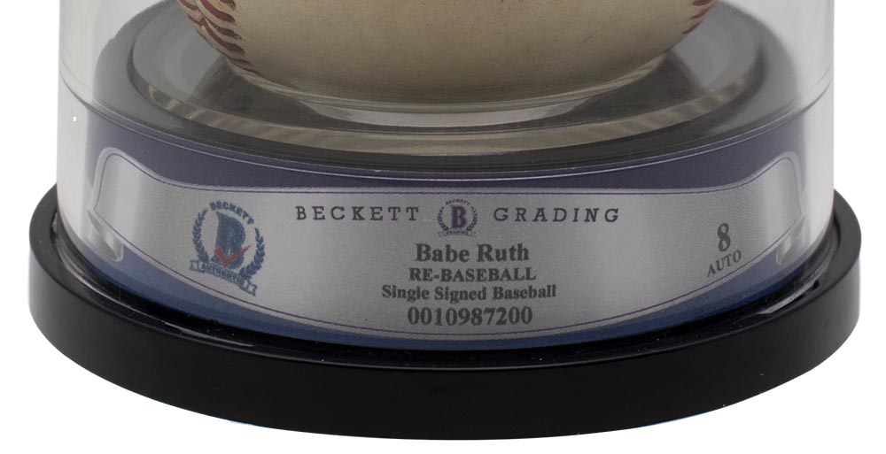 Babe Ruth Signed Reach Special League Baseball (BGS Encapsulated & JSA LOA) at PristineAuction.com Babe Ruth Signed Reach Special League Baseball (BGS Encapsulated & JSA LOA) at PristineAuction.com