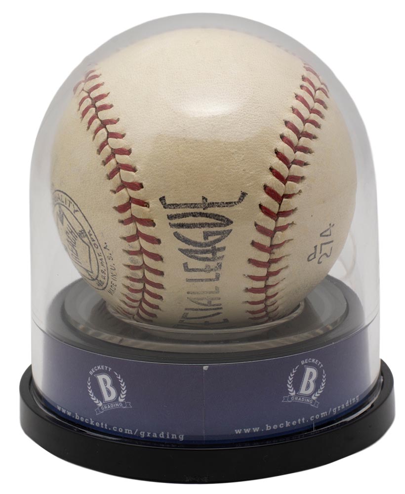 Babe Ruth Signed Reach Special League Baseball (BGS Encapsulated & JSA LOA) at PristineAuction.com Babe Ruth Signed Reach Special League Baseball (BGS Encapsulated & JSA LOA) at PristineAuction.com