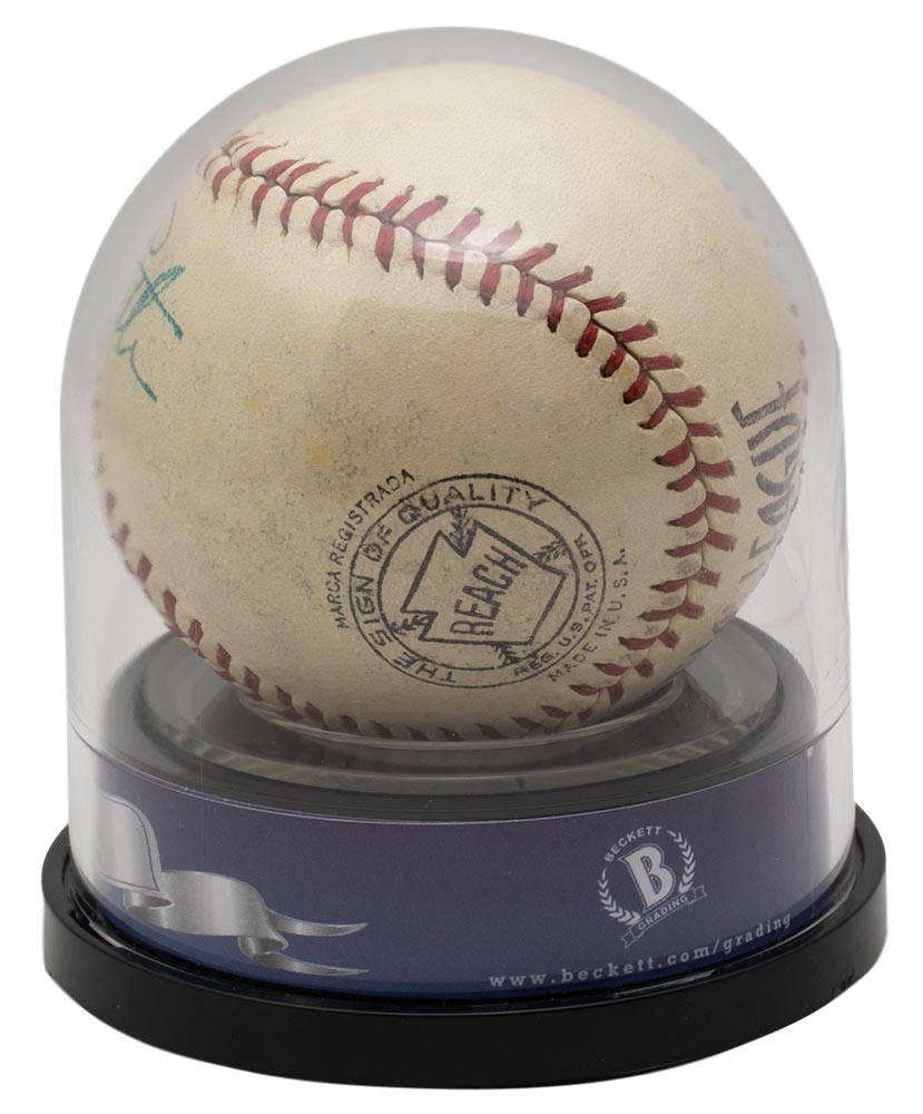Babe Ruth Signed Reach Special League Baseball (BGS Encapsulated & JSA LOA) at PristineAuction.com Babe Ruth Signed Reach Special League Baseball (BGS Encapsulated & JSA LOA) at PristineAuction.com