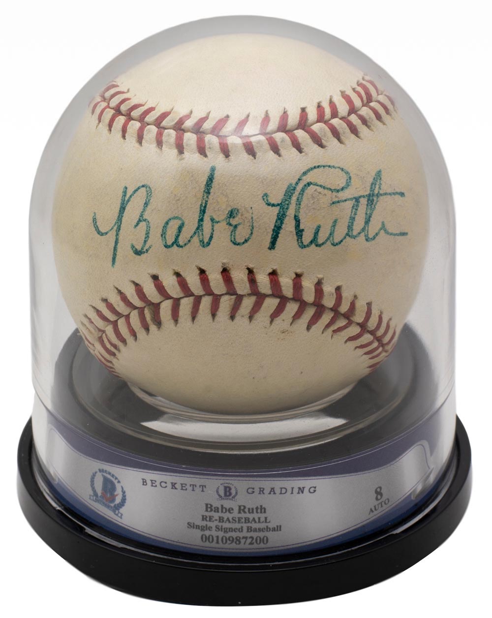 Babe Ruth Signed Reach Special League Baseball (BGS Encapsulated & JSA LOA) at PristineAuction.com Babe Ruth Signed Reach Special League Baseball (BGS Encapsulated & JSA LOA) at PristineAuction.com