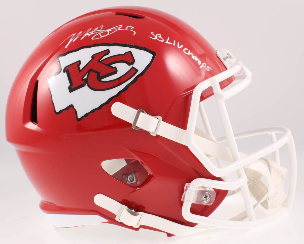 Mecole Hardman Signed Chiefs Full-Size Speed Helmet Inscribed "SB LIV Champs" (Beckett COA) at PristineAuction.com Mecole Hardman Signed Chiefs Full-Size Speed Helmet Inscribed "SB LIV Champs" (Beckett COA) at PristineAuction.com