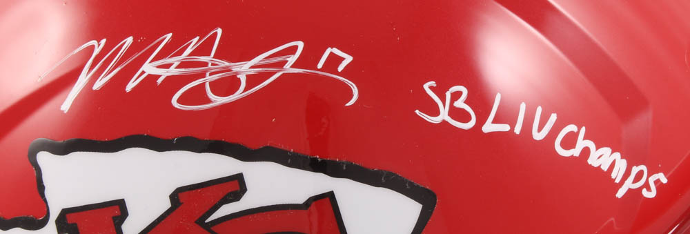 Mecole Hardman Signed Chiefs Full-Size Speed Helmet Inscribed "SB LIV Champs" (Beckett COA) at PristineAuction.com Mecole Hardman Signed Chiefs Full-Size Speed Helmet Inscribed "SB LIV Champs" (Beckett COA) at PristineAuction.com