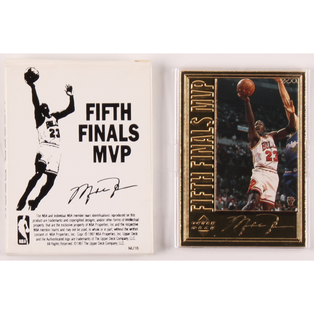 Michael Jordan 1997 LE 22kt Gold Upper Deck "Fifth Finals MVP" Basketball  Photo Card | Pristine Auction