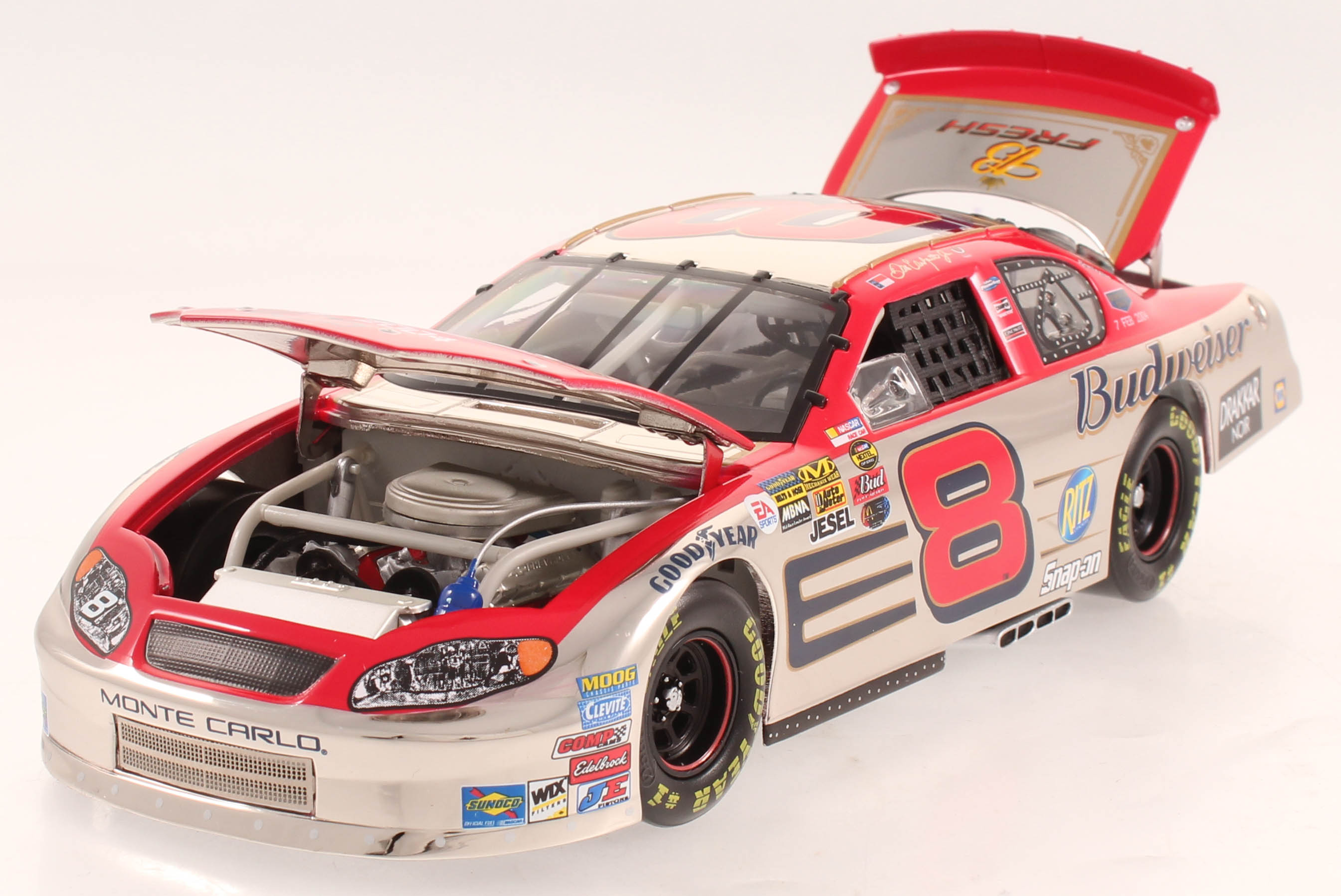 Dale Earnhardt Jr. LE #8 Budweiser / Born On Date 2004 Monte Carlo 1:24 Scale Die Cast Car at PristineAuction.com Dale Earnhardt Jr. LE #8 Budweiser / Born On Date 2004 Monte Carlo 1:24 Scale Die Cast Car at PristineAuction.com