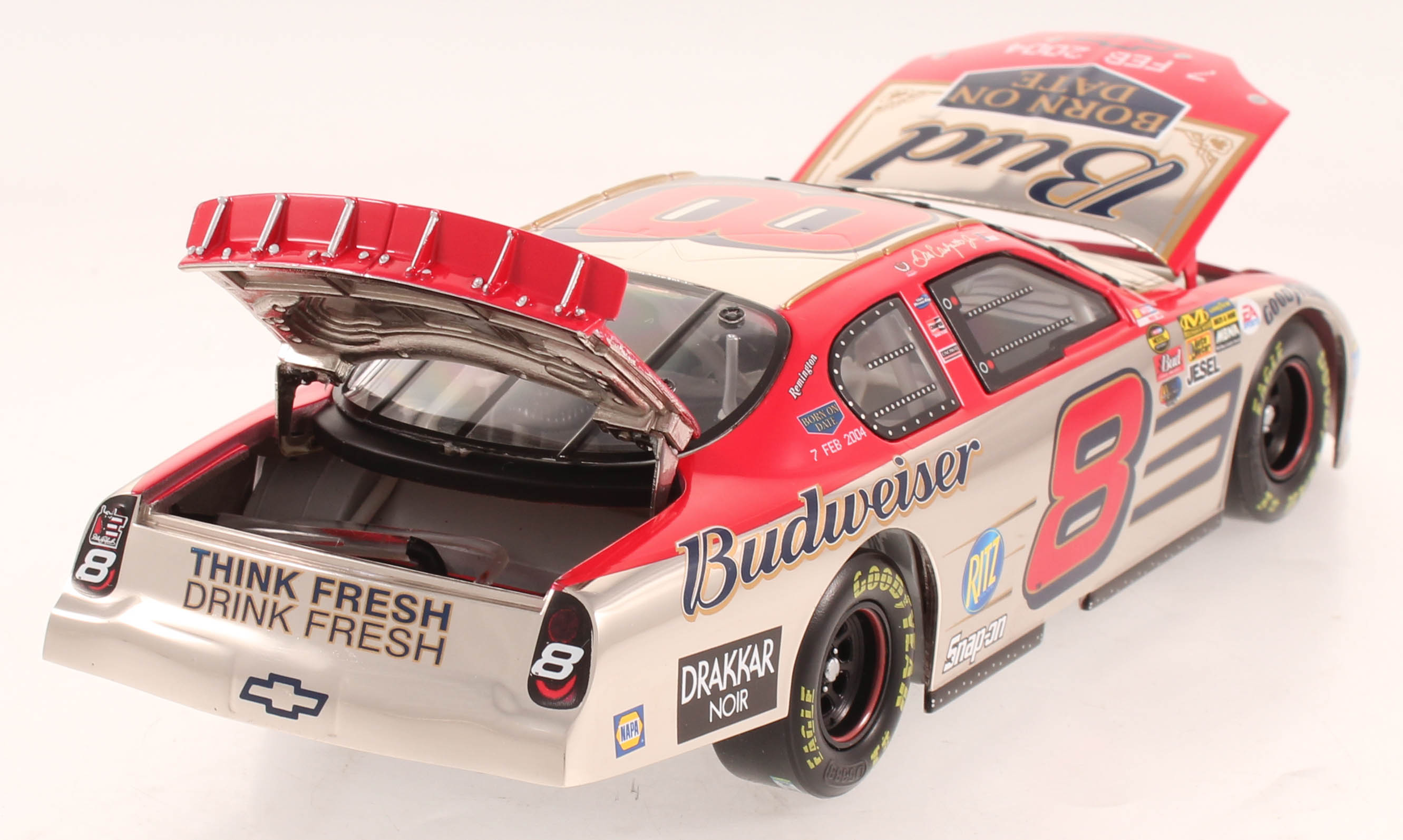 Dale Earnhardt Jr. LE #8 Budweiser / Born On Date 2004 Monte Carlo 1:24 Scale Die Cast Car at PristineAuction.com Dale Earnhardt Jr. LE #8 Budweiser / Born On Date 2004 Monte Carlo 1:24 Scale Die Cast Car at PristineAuction.com