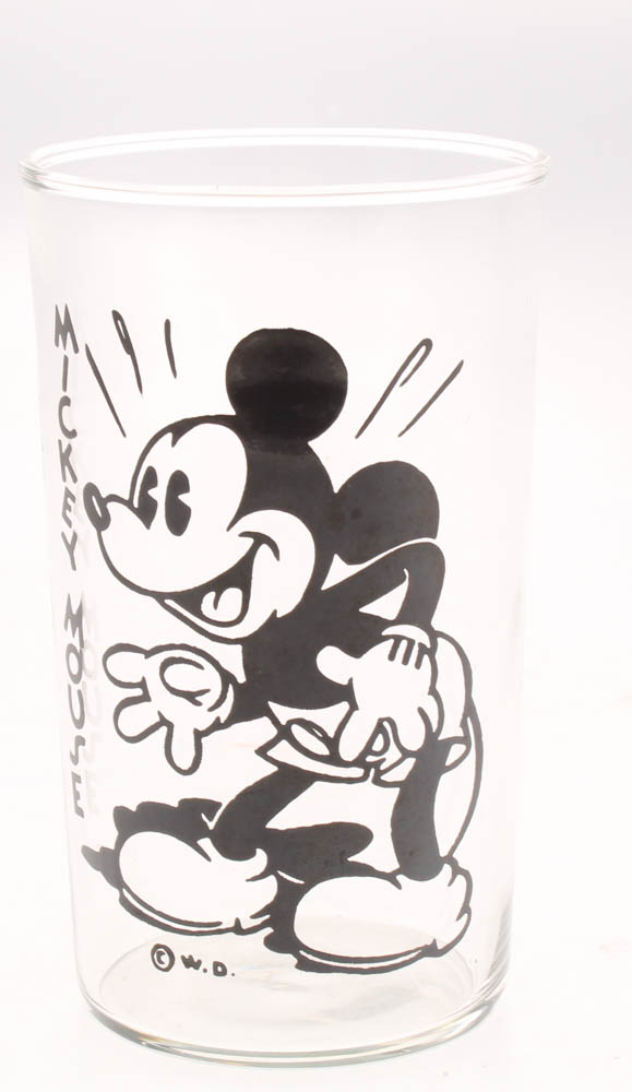 Vintage Walt Disney Mickey Mouse Glass Cup at PristineAuction.com Vintage Walt Disney Mickey Mouse Glass Cup at PristineAuction.com