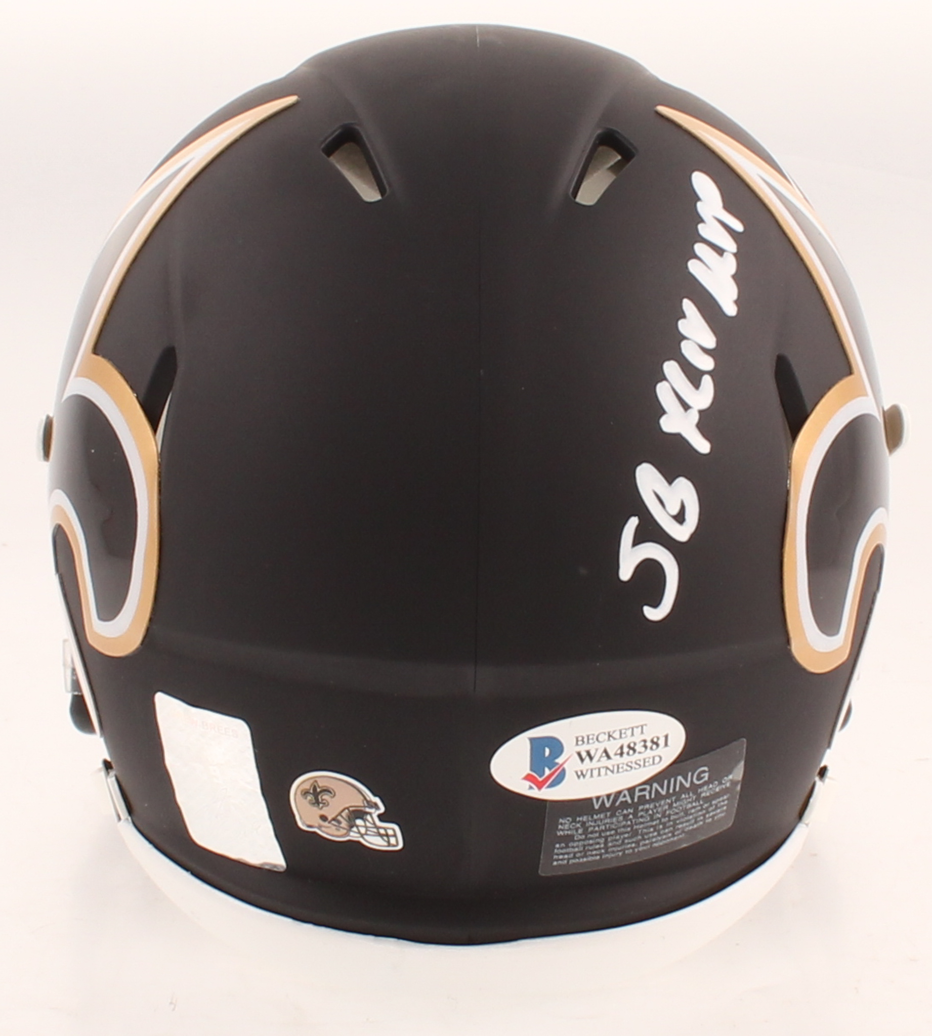 Drew Brees Signed Saints AMP Alternate Speed Mini Helmet Inscribed "SB XLIV MVP" (Beckett COA & Brees Hologram) at PristineAuction.com Drew Brees Signed Saints AMP Alternate Speed Mini Helmet Inscribed "SB XLIV MVP" (Beckett COA & Brees Hologram) at PristineAuction.com