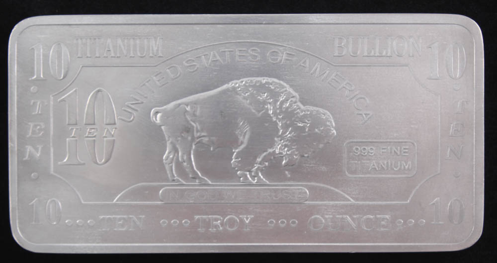 10 Troy Ounce .999 Fine Titanium Bullion Bar at PristineAuction.com 10 Troy Ounce .999 Fine Titanium Bullion Bar at PristineAuction.com