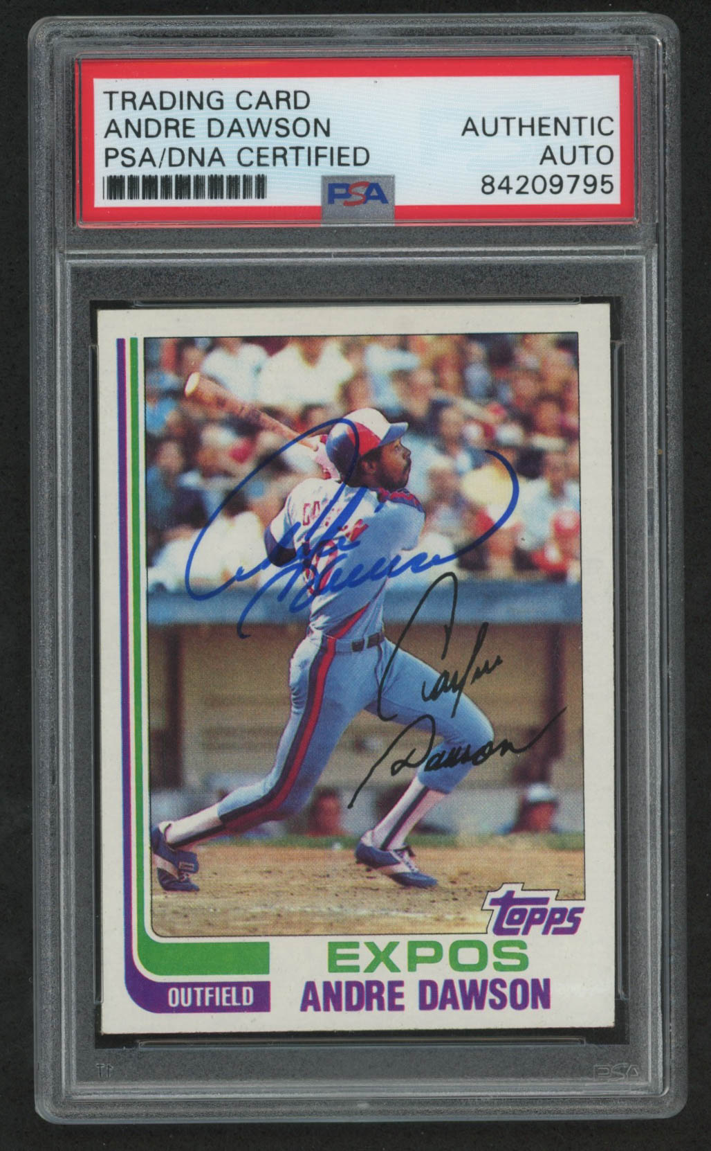 Andre Dawson Signed 1982 Topps #540 (PSA Encapsulated) at PristineAuction.com Andre Dawson Signed 1982 Topps #540 (PSA Encapsulated) at PristineAuction.com