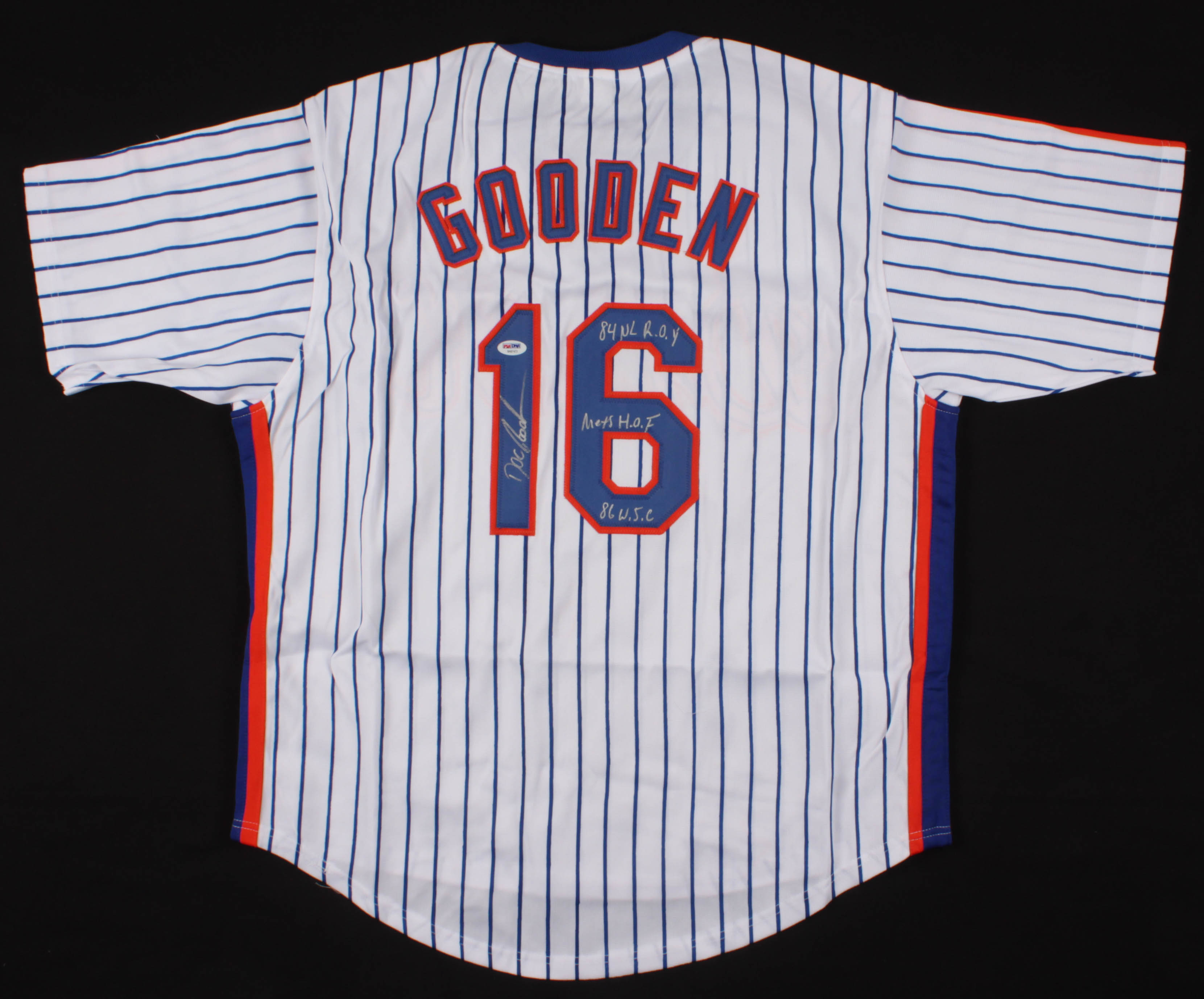 Dwight "Doc" Gooden Signed Jersey Inscribed "84 NL R.O.Y", "Mets H.O.F" & "86 W.S.C" (PSA COA) at PristineAuction.com Dwight "Doc" Gooden Signed Jersey Inscribed "84 NL R.O.Y", "Mets H.O.F" & "86 W.S.C" (PSA COA) at PristineAuction.com