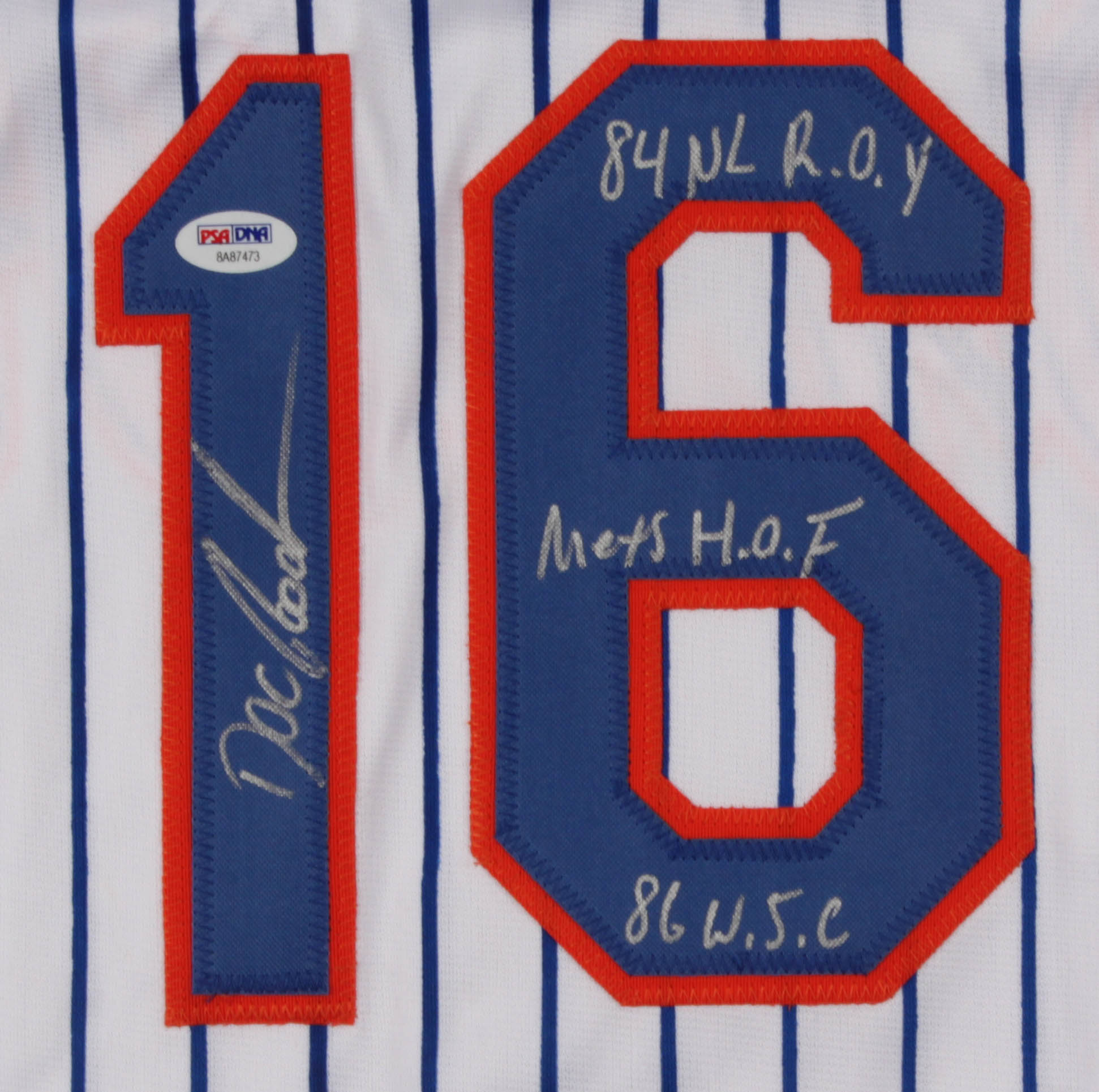 Dwight "Doc" Gooden Signed Jersey Inscribed "84 NL R.O.Y", "Mets H.O.F" & "86 W.S.C" (PSA COA) at PristineAuction.com Dwight "Doc" Gooden Signed Jersey Inscribed "84 NL R.O.Y", "Mets H.O.F" & "86 W.S.C" (PSA COA) at PristineAuction.com