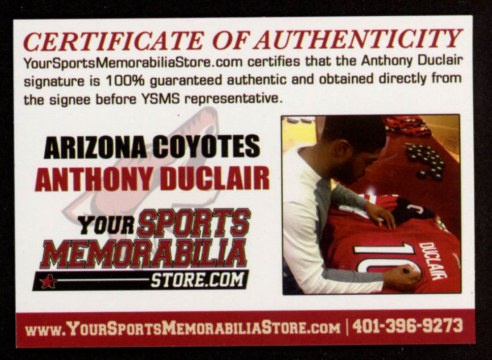 Anthony Duclair Signed Coyotes 8x10 Photo (Your Sports Memorabilia