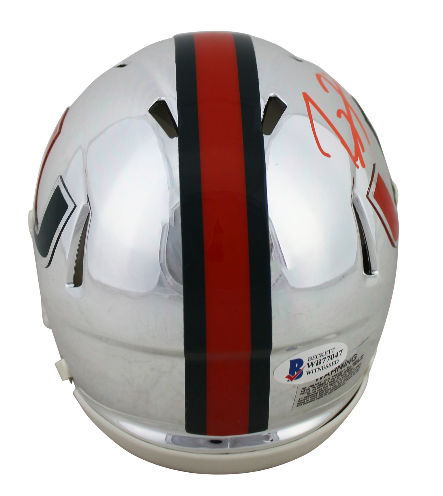 Ray Lewis Signed Miami Hurricanes Chrome Speed Mini Helmet (Beckett) at PristineAuction.com Ray Lewis Signed Miami Hurricanes Chrome Speed Mini Helmet (Beckett) at PristineAuction.com