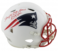Randy Moss Signed Patriots Full-Size Matte White Authentic On-Field Speed Helmet Inscribed "Straight Cash Homie" (Beckett) at PristineAuction.com