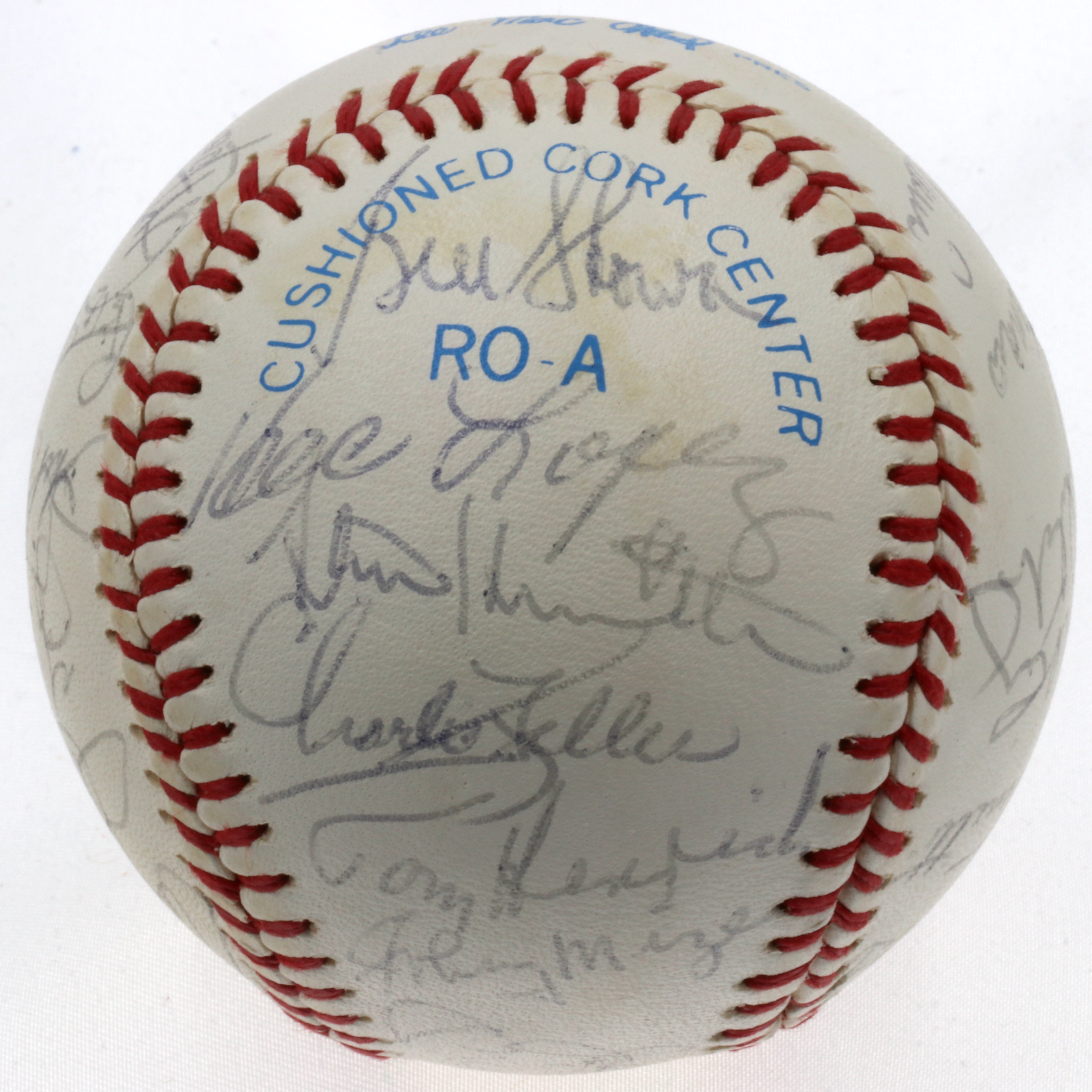 Yankees Greats OAL Baseball Signed by (28) with Mickey Mantle, Roger Maris, Yogi Berra, Bill Dickey, Phil Rizzuto, Johnny Mize (PSA LOA) at PristineAuction.com Yankees Greats OAL Baseball Signed by (28) with Mickey Mantle, Roger Maris, Yogi Berra, Bill Dickey, Phil Rizzuto, Johnny Mize (PSA LOA) at PristineAuction.com