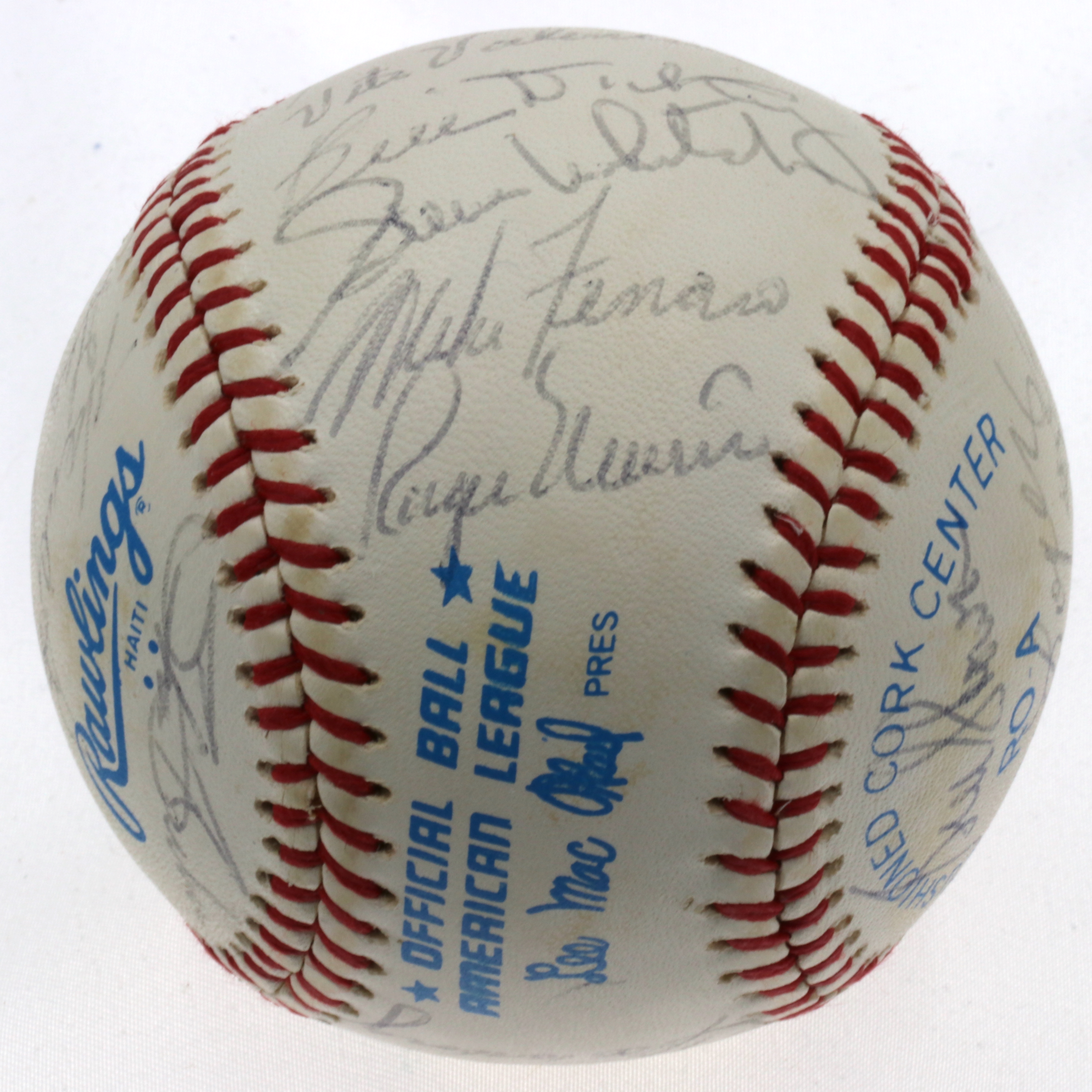 Yankees Greats OAL Baseball Signed by (28) with Mickey Mantle, Roger Maris, Yogi Berra, Bill Dickey, Phil Rizzuto, Johnny Mize (PSA LOA) at PristineAuction.com Yankees Greats OAL Baseball Signed by (28) with Mickey Mantle, Roger Maris, Yogi Berra, Bill Dickey, Phil Rizzuto, Johnny Mize (PSA LOA) at PristineAuction.com