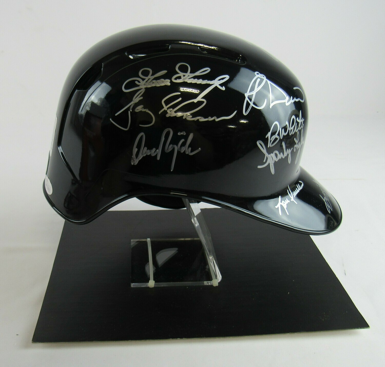 1978 Yankees Full-Size Batting Helmet Team-Signed by (21) with Reggie Jackson, Graig Nettles, Lou Piniella, Goose Gossage, Gary Thomasson (JSA COA) at PristineAuction.com 1978 Yankees Full-Size Batting Helmet Team-Signed by (21) with Reggie Jackson, Graig Nettles, Lou Piniella, Goose Gossage, Gary Thomasson (JSA COA) at PristineAuction.com