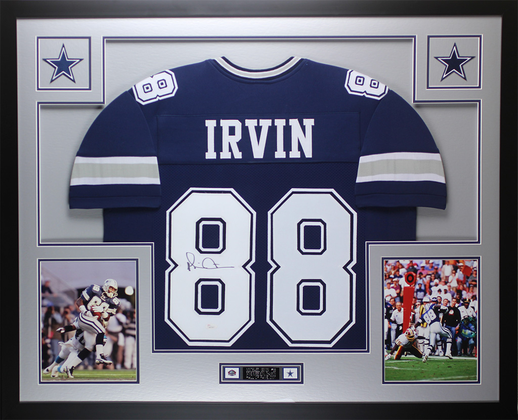 Michael Irvin Signed 35x43 Custom Framed Jersey (JSA COA) at PristineAuction.com Michael Irvin Signed 35x43 Custom Framed Jersey (JSA COA) at PristineAuction.com