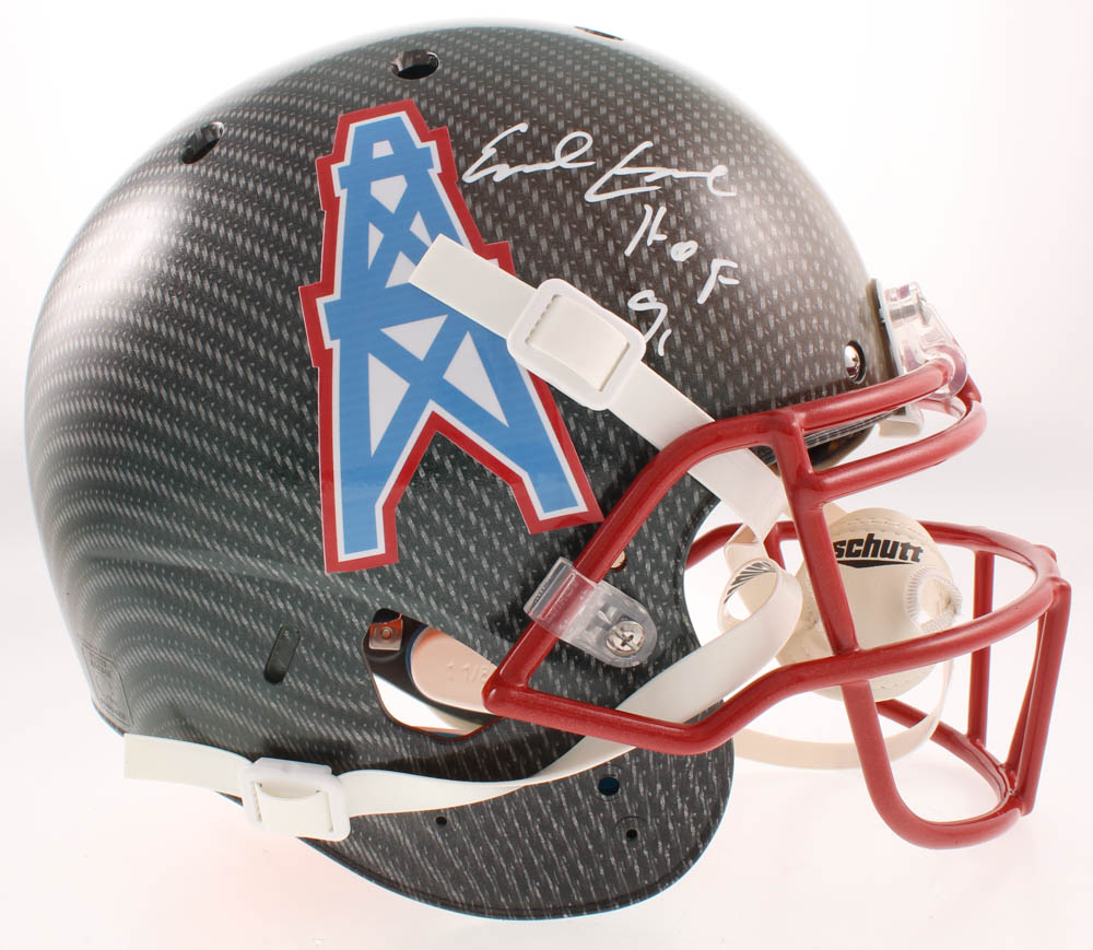 Earl Campbell Signed Oilers Full-Size Authentic On-Field Hydro-Dipped Helmet Inscribed "HOF 91" (Beckett COA) at PristineAuction.com Earl Campbell Signed Oilers Full-Size Authentic On-Field Hydro-Dipped Helmet Inscribed "HOF 91" (Beckett COA) at PristineAuction.com