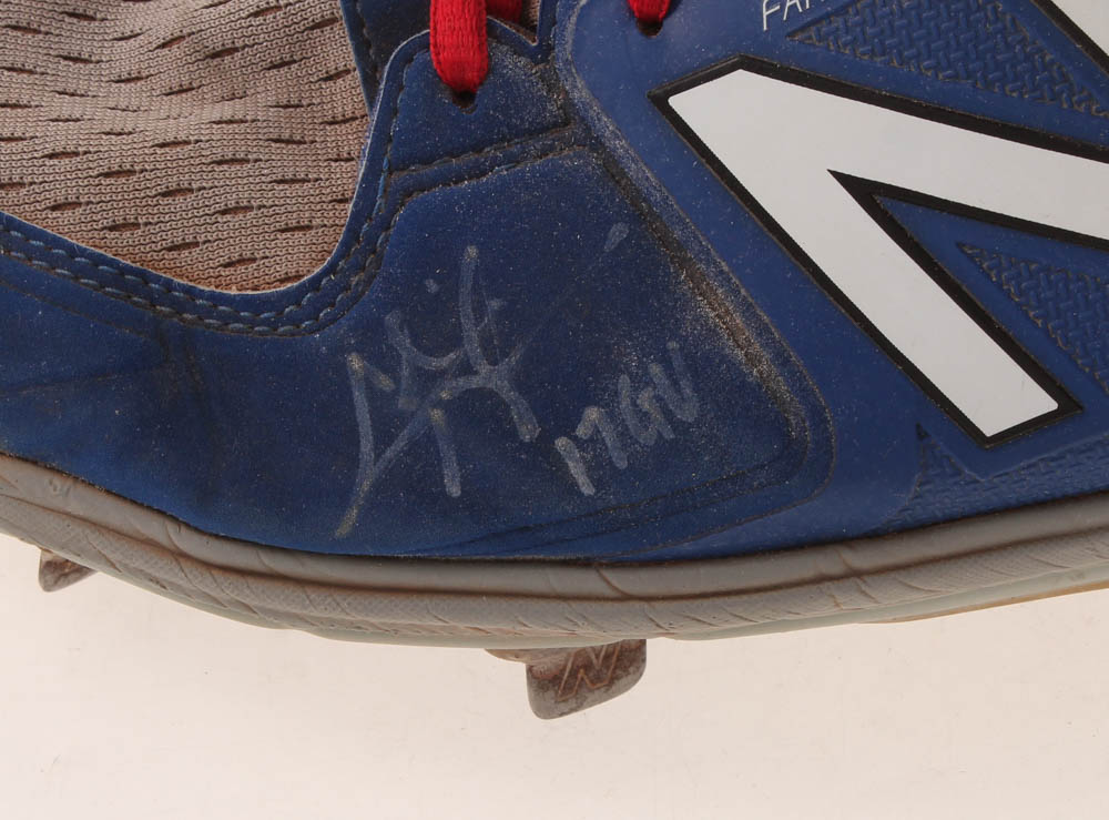 Chris Taylor Signed Pair of Game-Used New Balance Baseball Cleats Inscribed "17GU" (LOJO Hologram) at PristineAuction.com Chris Taylor Signed Pair of Game-Used New Balance Baseball Cleats Inscribed "17GU" (LOJO Hologram) at PristineAuction.com