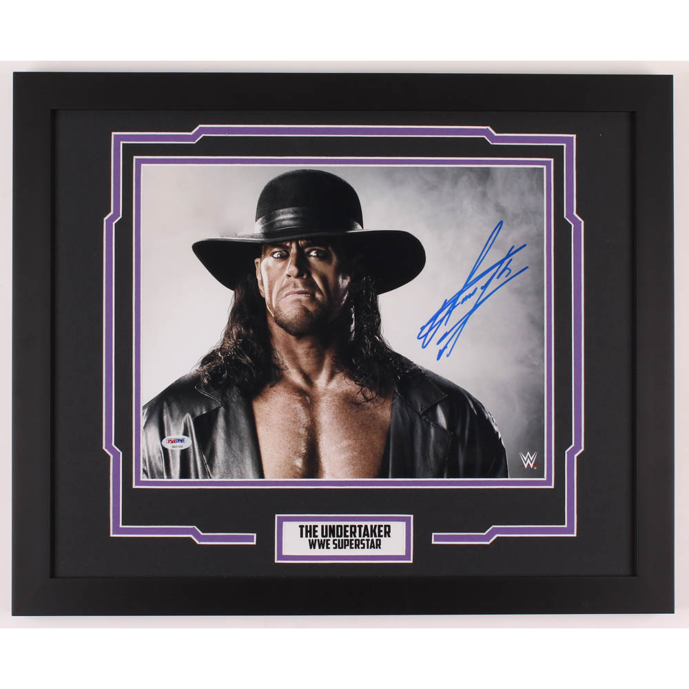 The Undertaker Signed WWE 18x22 Custom Framed Photo Display (PSA COA