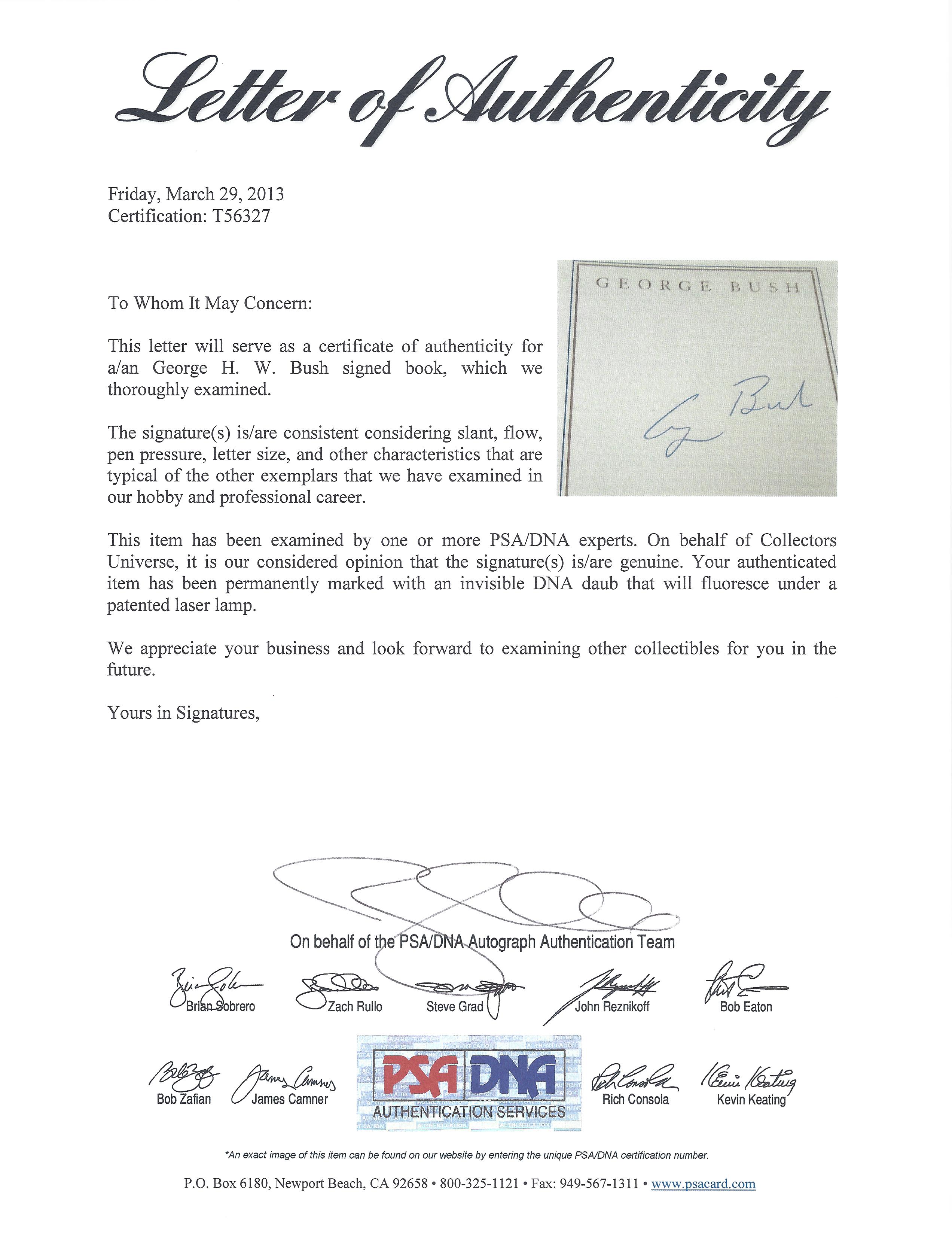 George H. W. Bush Signed "All the Best" Hardcover Book (PSA LOA) at PristineAuction.com George H. W. Bush Signed "All the Best" Hardcover Book (PSA LOA) at PristineAuction.com