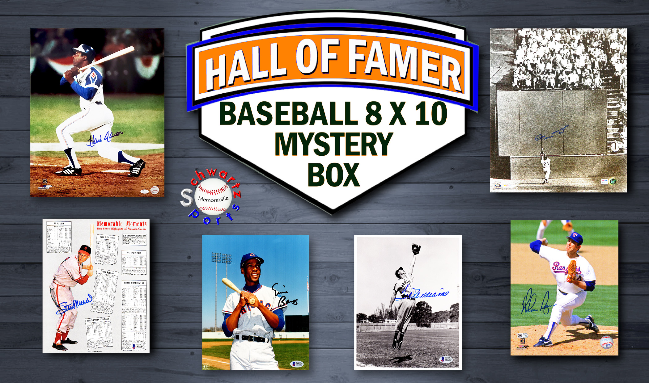 Schwartz Sports Baseball Hall of Famers Signed Mystery Box 8x10 Photo Series 5 (Limited to 75) - **Willie Mays & Hank Aaron 16x20 Photo Redemptions** at PristineAuction.com Schwartz Sports Baseball Hall of Famers Signed Mystery Box 8x10 Photo Series 5 (Limited to 75) - **Willie Mays & Hank Aaron 16x20 Photo Redemptions** at PristineAuction.com