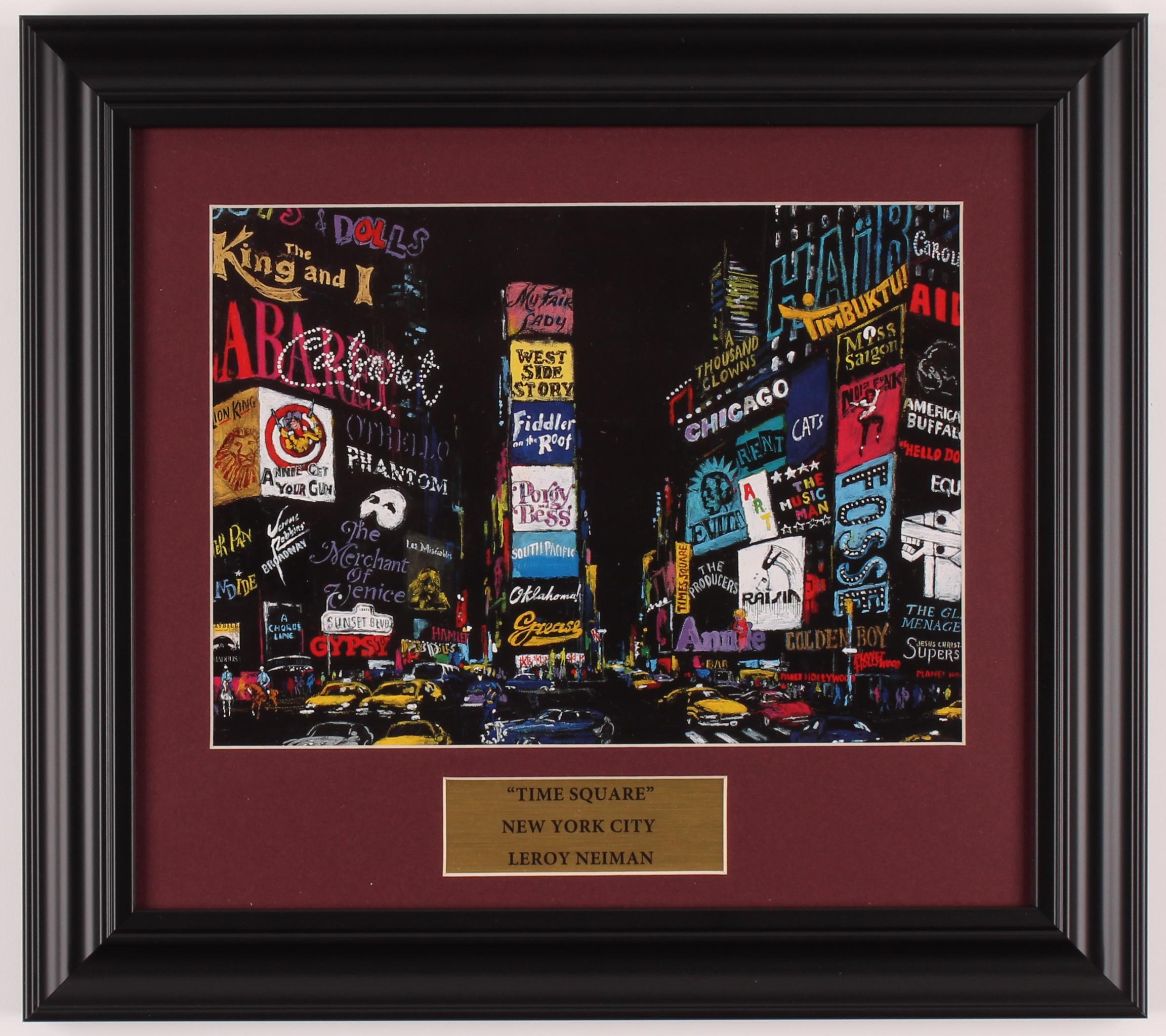 LeRoy Neiman "Times Square" 12.5x14 Custom Framed Print Display at PristineAuction.com LeRoy Neiman "Times Square" 12.5x14 Custom Framed Print Display at PristineAuction.com