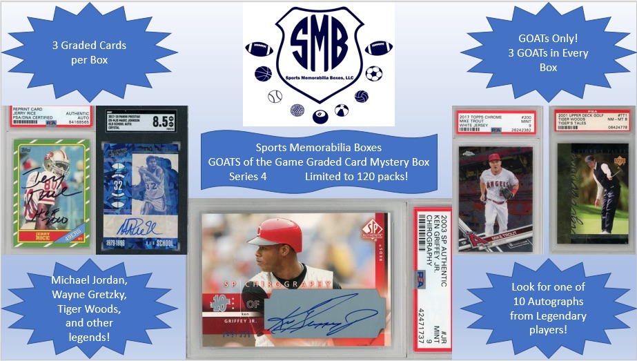 Sports Memorabilia Boxes: GOATs of the Game Graded Card Mystery Box. GOATs Only (Series 4) at PristineAuction.com Sports Memorabilia Boxes: GOATs of the Game Graded Card Mystery Box. GOATs Only (Series 4) at PristineAuction.com