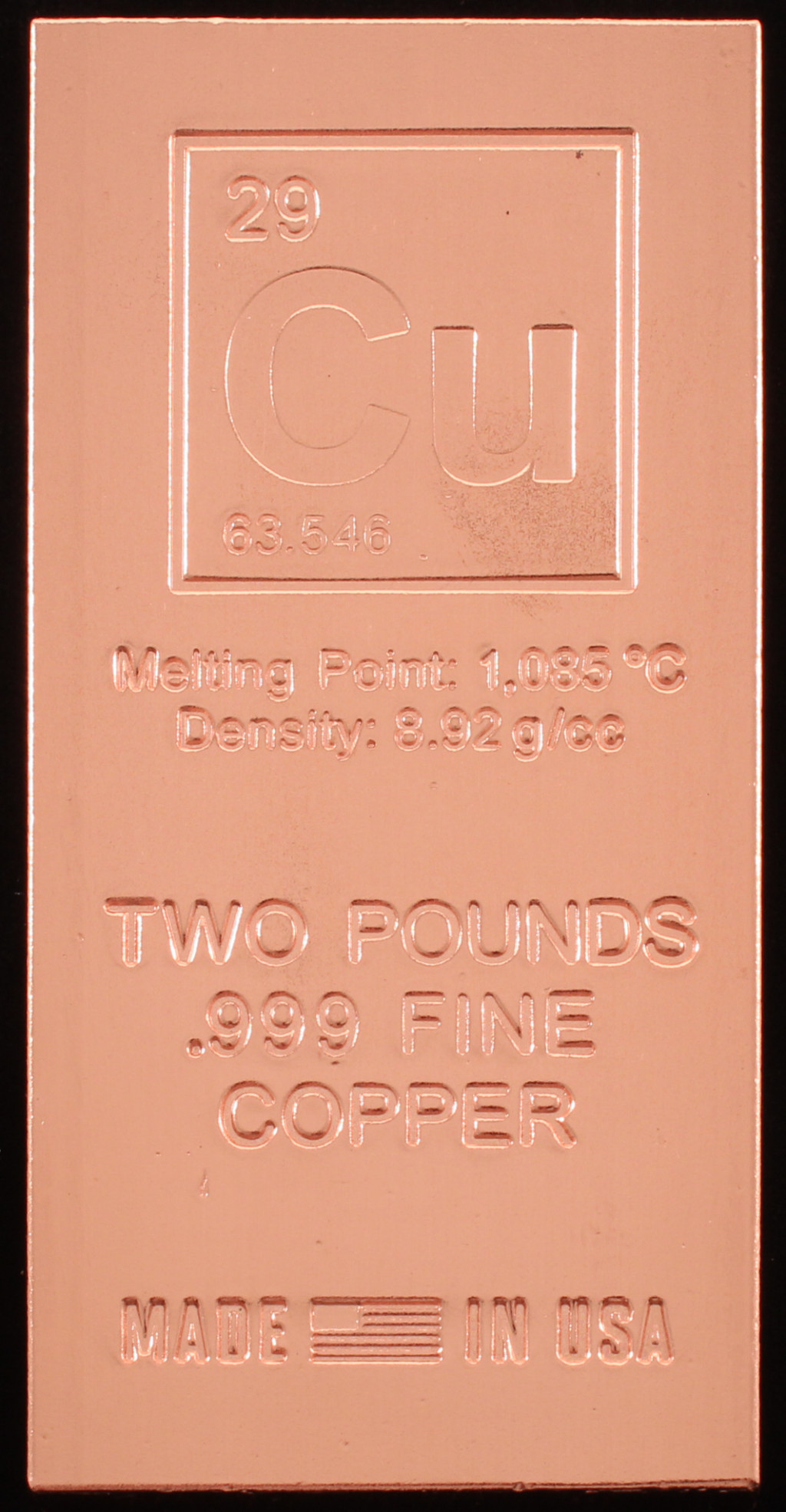 2 Pounds .999 Fine Copper "Periodic Table" Bullion Bar at PristineAuction.com 2 Pounds .999 Fine Copper "Periodic Table" Bullion Bar at PristineAuction.com