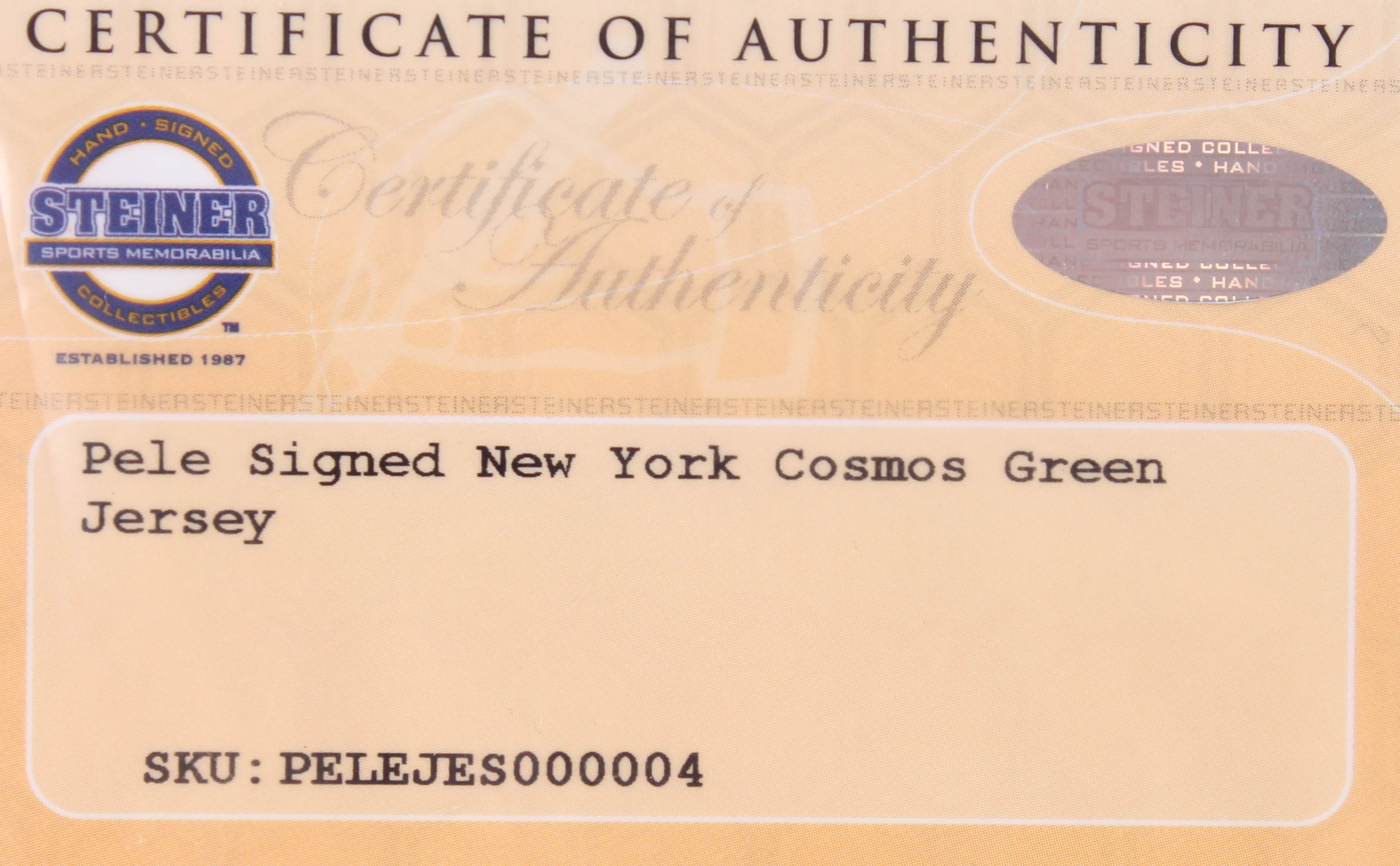 Pele Signed Cosmos Jersey (Steiner COA) at PristineAuction.com Pele Signed Cosmos Jersey (Steiner COA) at PristineAuction.com