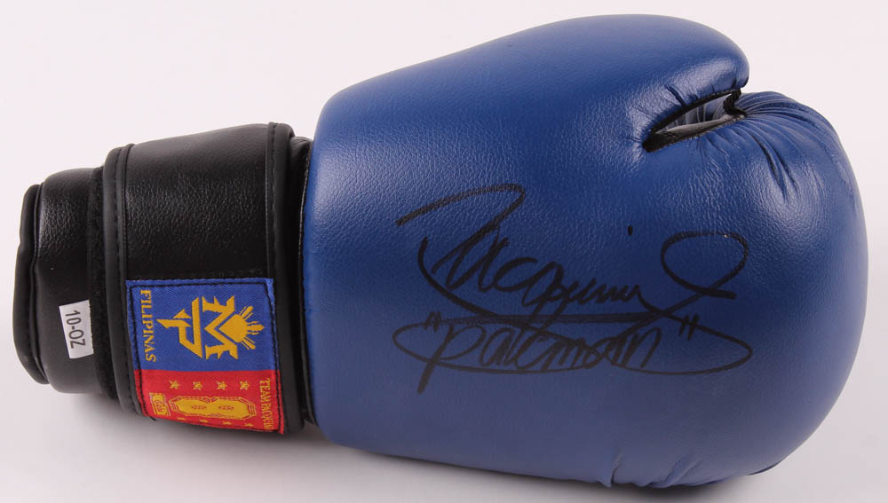 Manny Pacquiao Signed MP8 Boxing Glove Inscribed "Pacman" (Pacquiao COA) at PristineAuction.com Manny Pacquiao Signed MP8 Boxing Glove Inscribed "Pacman" (Pacquiao COA) at PristineAuction.com