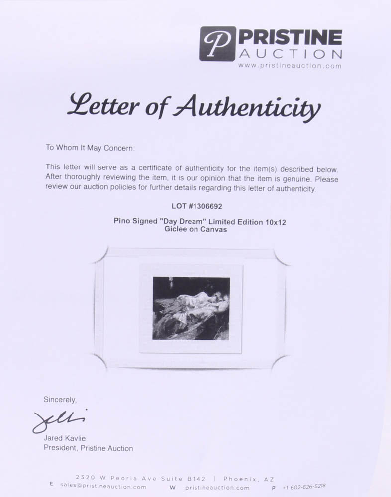 Pino Daeni Signed "Day Dream" 10x12 Limited Edition Giclee on Canvas at PristineAuction.com Pino Daeni Signed "Day Dream" 10x12 Limited Edition Giclee on Canvas at PristineAuction.com