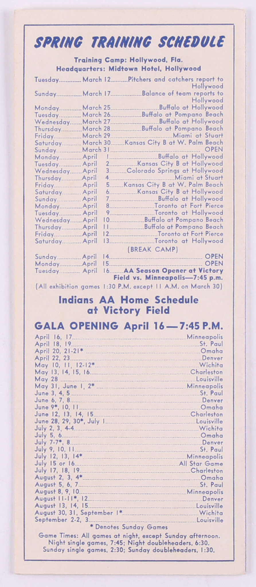 1957 Indianapolis Indians Spring Roster Schedule Information Pamphlet at PristineAuction.com 1957 Indianapolis Indians Spring Roster Schedule Information Pamphlet at PristineAuction.com