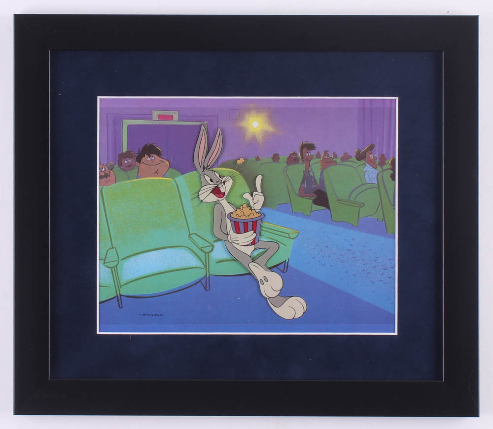 "Buggs Bunny At The Movies" 13x15 Custom Framed Animation Serigraph Display at PristineAuction.com "Buggs Bunny At The Movies" 13x15 Custom Framed Animation Serigraph Display at PristineAuction.com