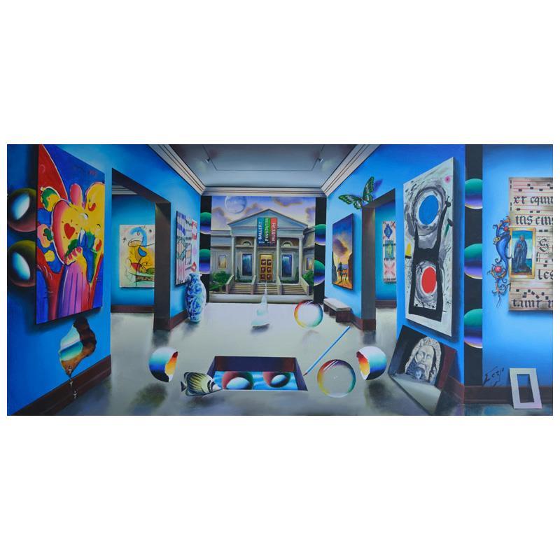 Ferjo Signed "Gallery Museum" 24x48 Original Painting on Canvas at PristineAuction.com Ferjo Signed "Gallery Museum" 24x48 Original Painting on Canvas at PristineAuction.com