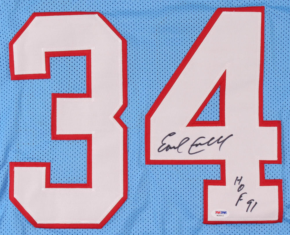 Earl Campbell Signed Jersey Inscribed "HOF 91" (PSA COA) at PristineAuction.com Earl Campbell Signed Jersey Inscribed "HOF 91" (PSA COA) at PristineAuction.com