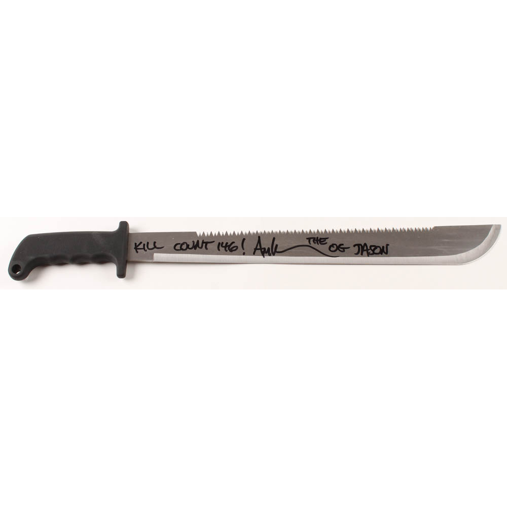 Ari Lehman Signed "Friday the 13th" Genuine 23" Steel Machete Inscribed "Kill Count 146!" & "The