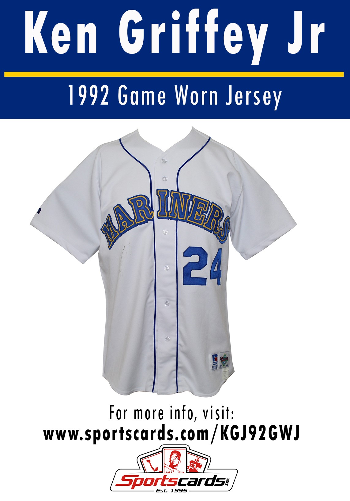 KEN GRIFFEY JR 1992 SEATTLE MARINERS GAME WORN JERSEY MYSTERY SWATCH BOX! at PristineAuction.com KEN GRIFFEY JR 1992 SEATTLE MARINERS GAME WORN JERSEY MYSTERY SWATCH BOX! at PristineAuction.com