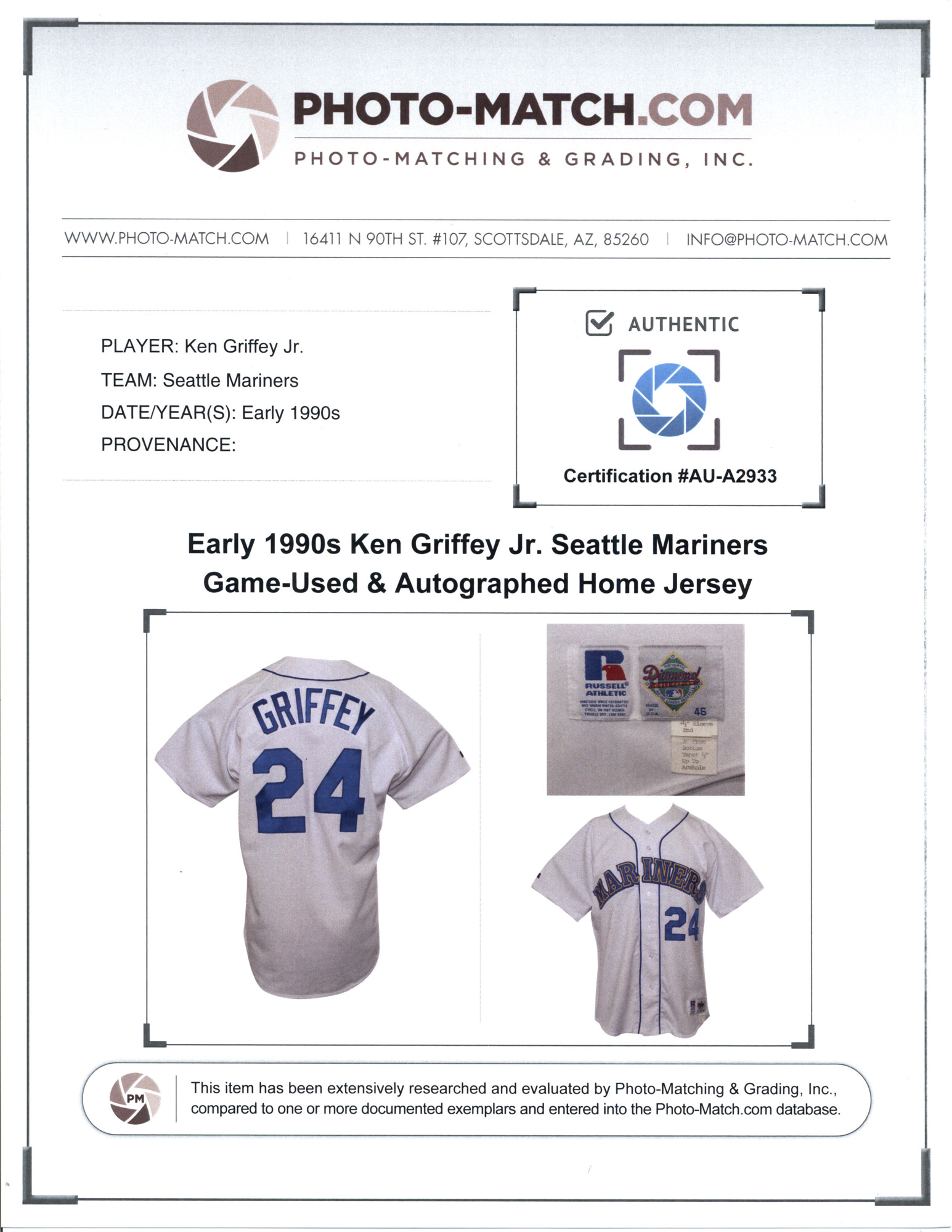 KEN GRIFFEY JR 1992 SEATTLE MARINERS GAME WORN JERSEY MYSTERY SWATCH BOX! at PristineAuction.com KEN GRIFFEY JR 1992 SEATTLE MARINERS GAME WORN JERSEY MYSTERY SWATCH BOX! at PristineAuction.com