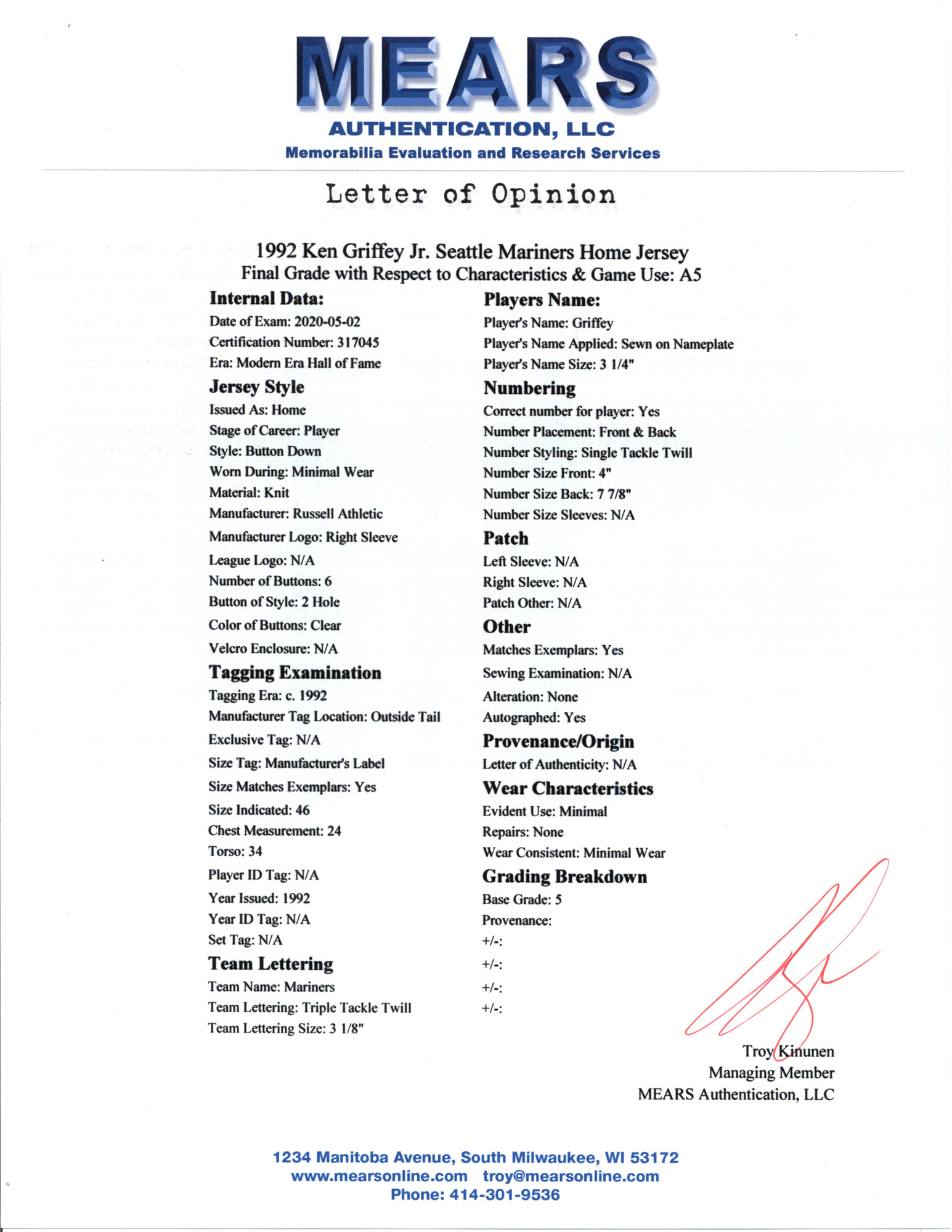 KEN GRIFFEY JR 1992 SEATTLE MARINERS GAME WORN JERSEY MYSTERY SWATCH BOX! at PristineAuction.com KEN GRIFFEY JR 1992 SEATTLE MARINERS GAME WORN JERSEY MYSTERY SWATCH BOX! at PristineAuction.com